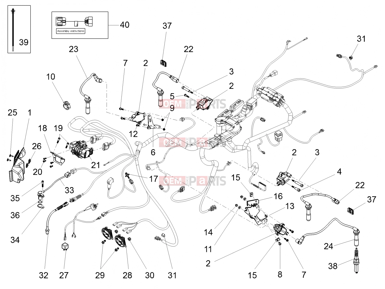MOTOGUZZI Eldorado 1400 ABS (USA) Electrical systems » Front electrical system