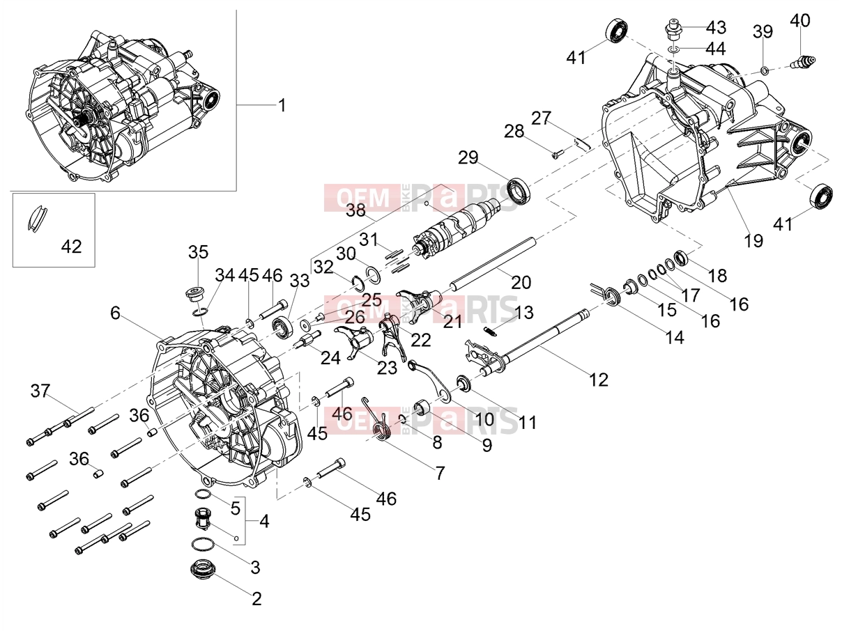 MOTOGUZZI V9 Bobber 850 ABS Engine » Gear box / Selector / Shift cam