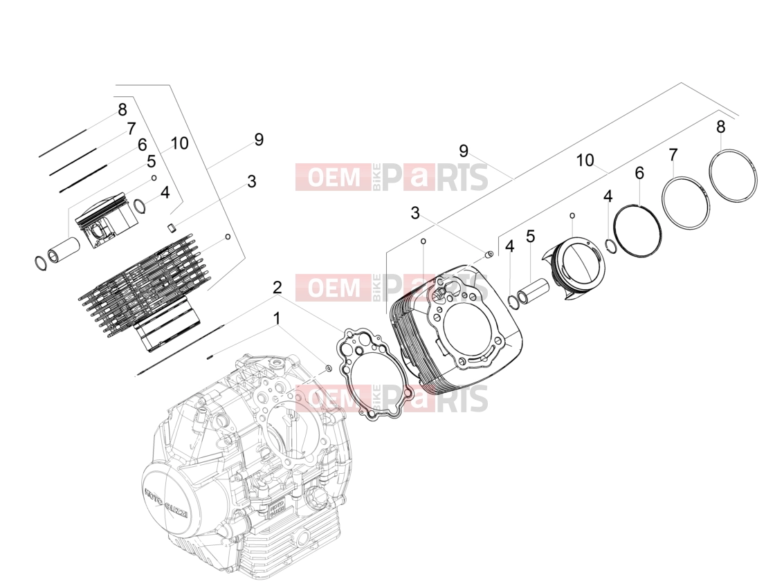 MOTOGUZZI V9 Roamer 850 ABS Engine » Cylinder - Piston