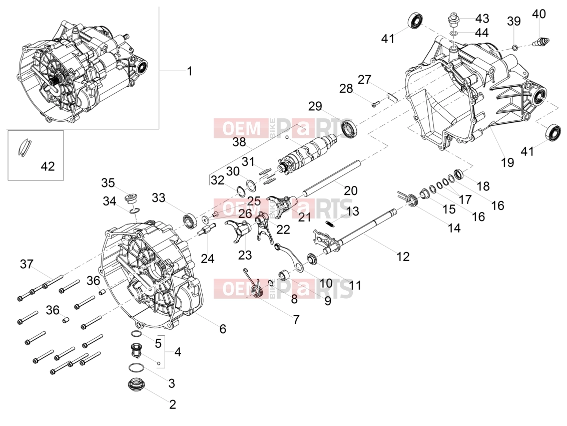MOTOGUZZI V9 Roamer 850 ABS Engine » Gear box / Selector / Shift cam