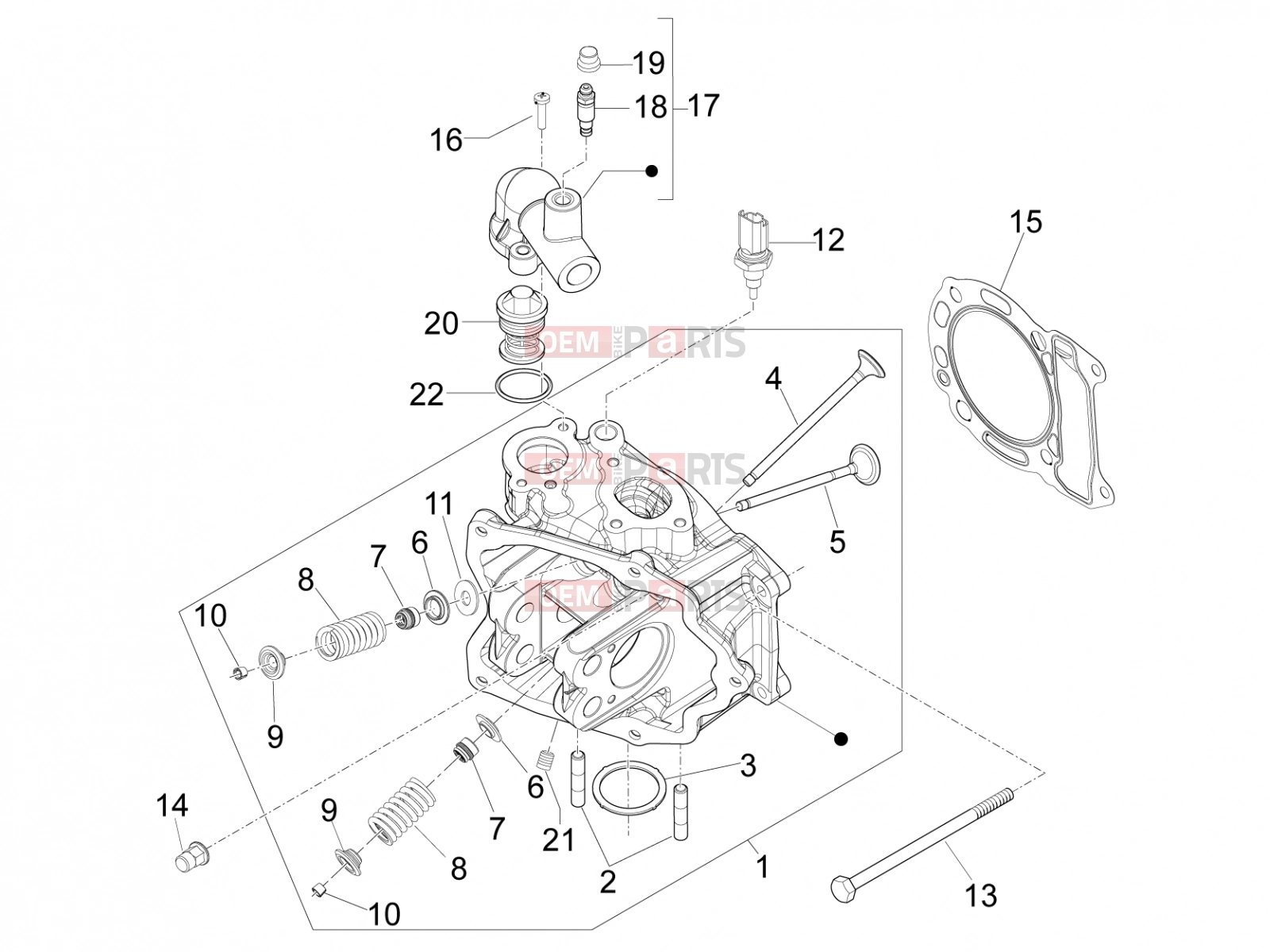 PIAGGIO MP3 125 ie 2008-2011 (EMEA) Engine » Head unit - Valve