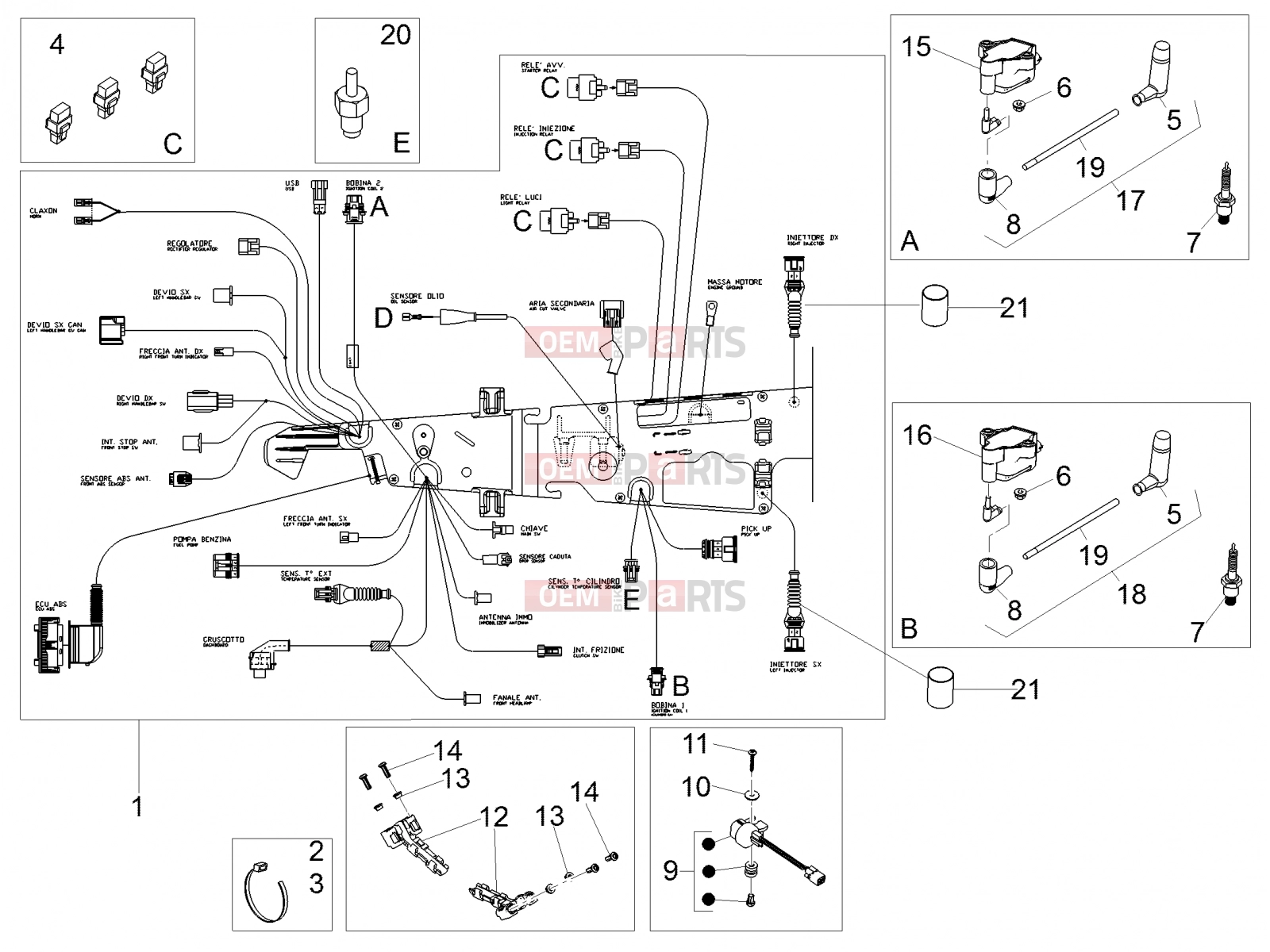 MOTOGUZZI V7 III Stone 750 E4 2019 (EMEA) Electrical systems » Central electrical system