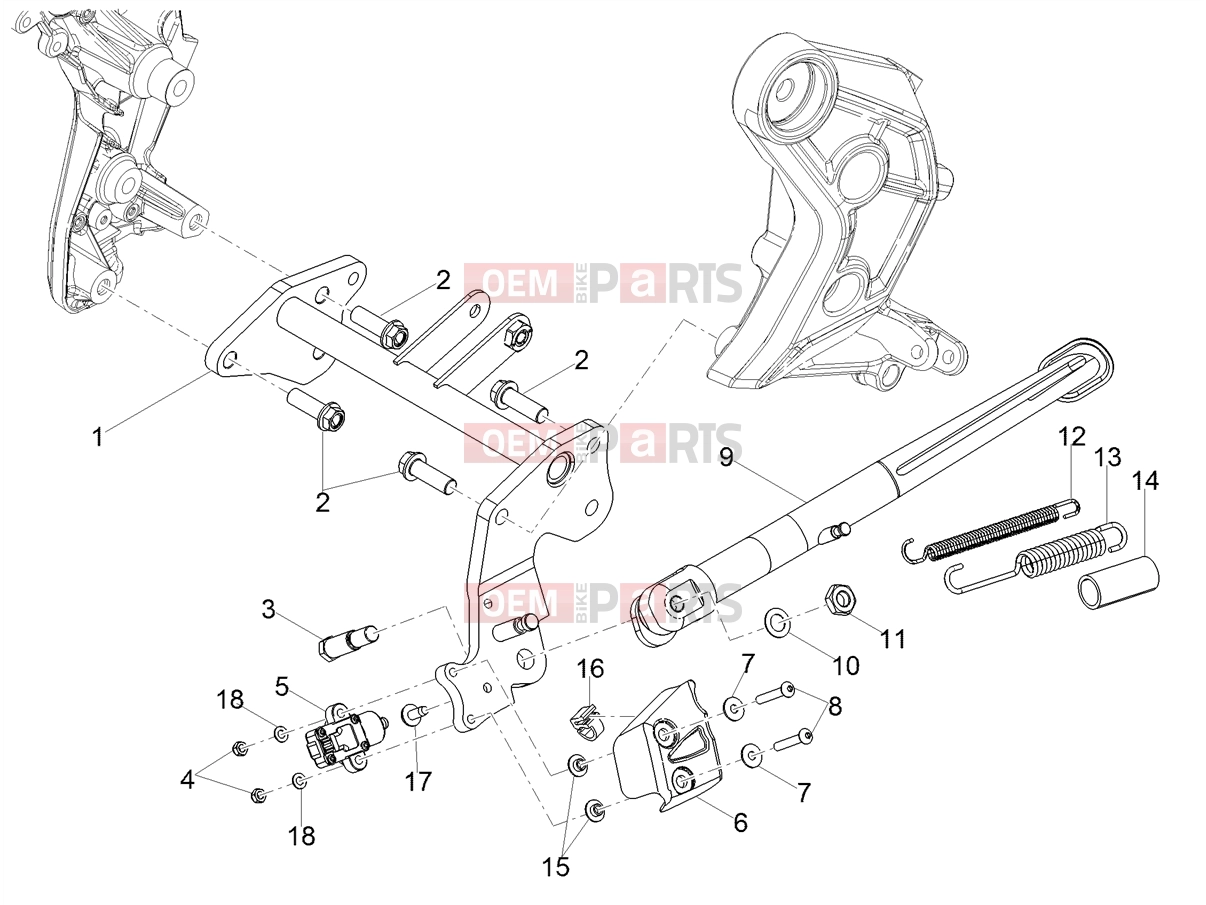 MOTOGUZZI V 85 TT e4 ABS 2019 (EMEA) Frame » Central stand