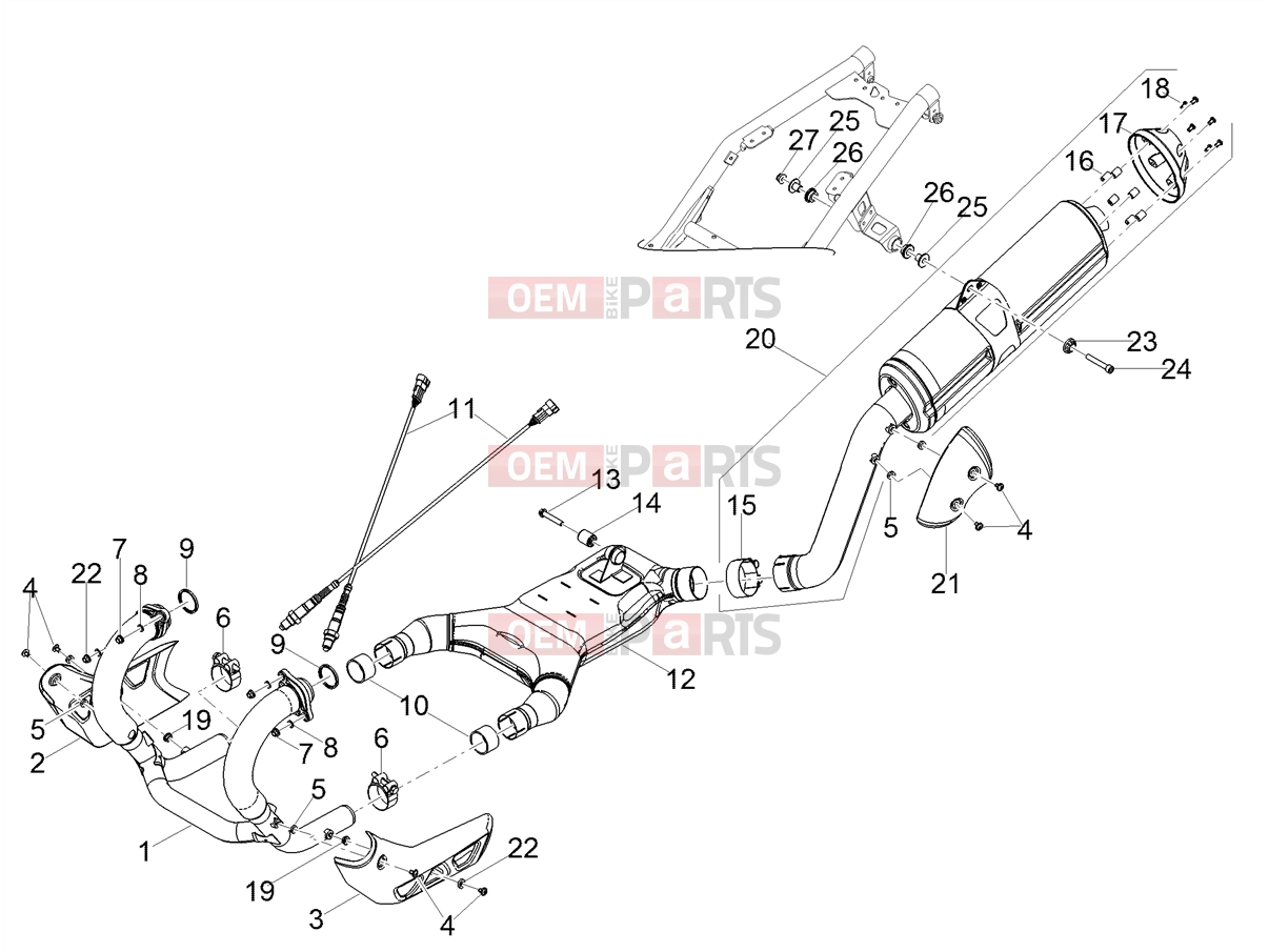 MOTOGUZZI V 85 TT e4 ABS 2019 (EMEA) Engine » Exhaust pipe