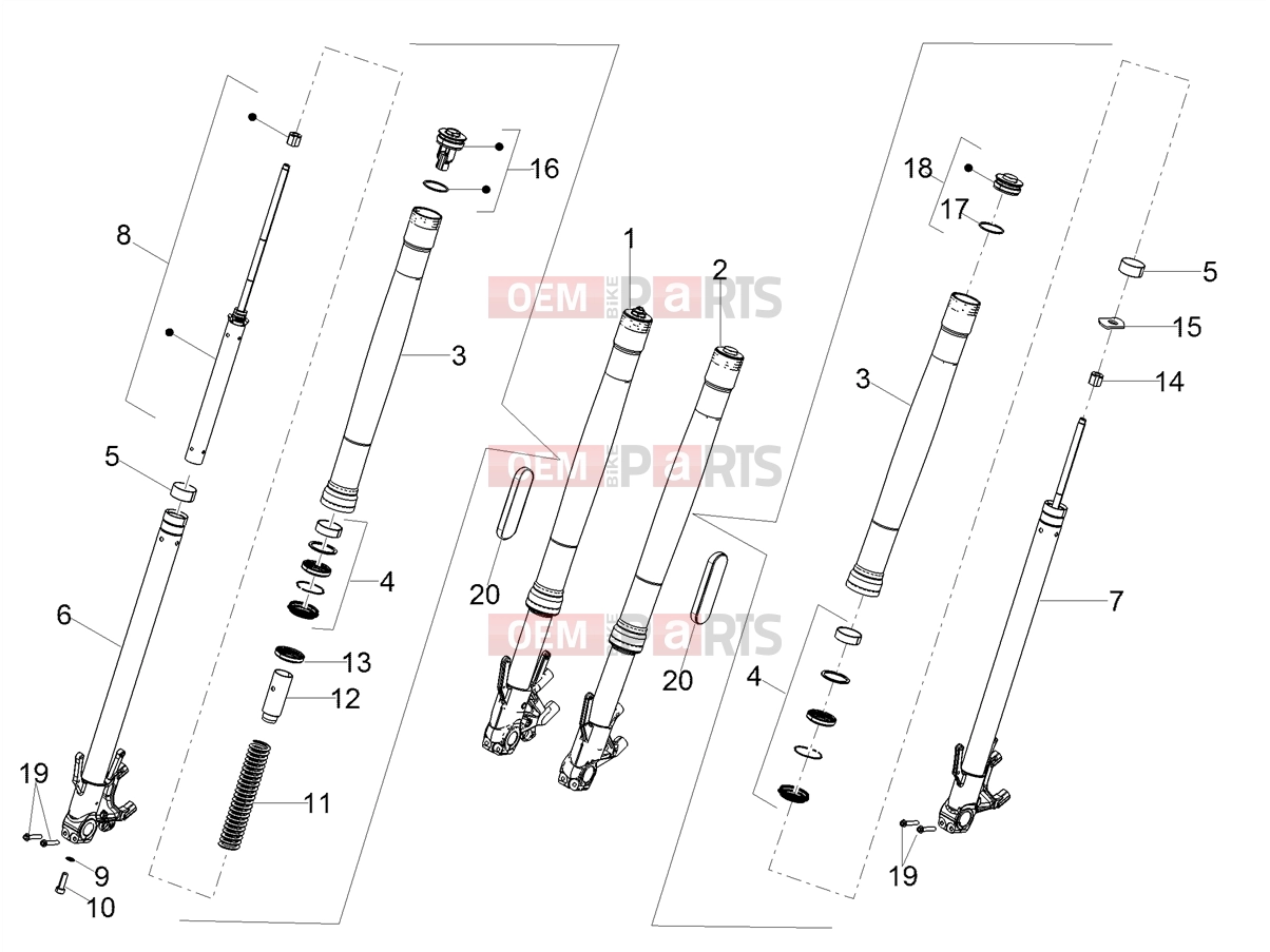 MOTOGUZZI V 85 TT e4 ABS 2019 (EMEA) Suspensions » Front fork Kayaba