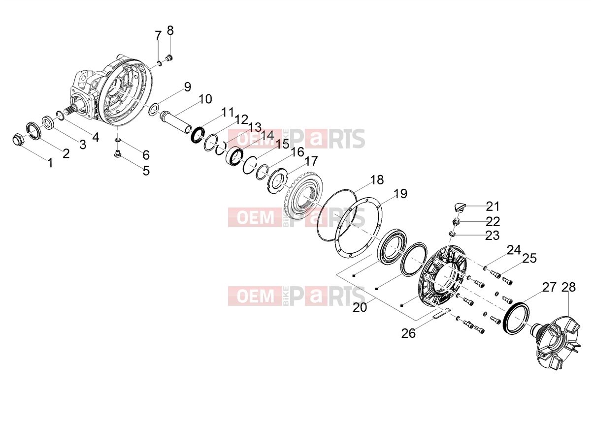 MOTOGUZZI V 85 TT e4 ABS 2019 (EMEA) Engine » Rear transmission / Components
