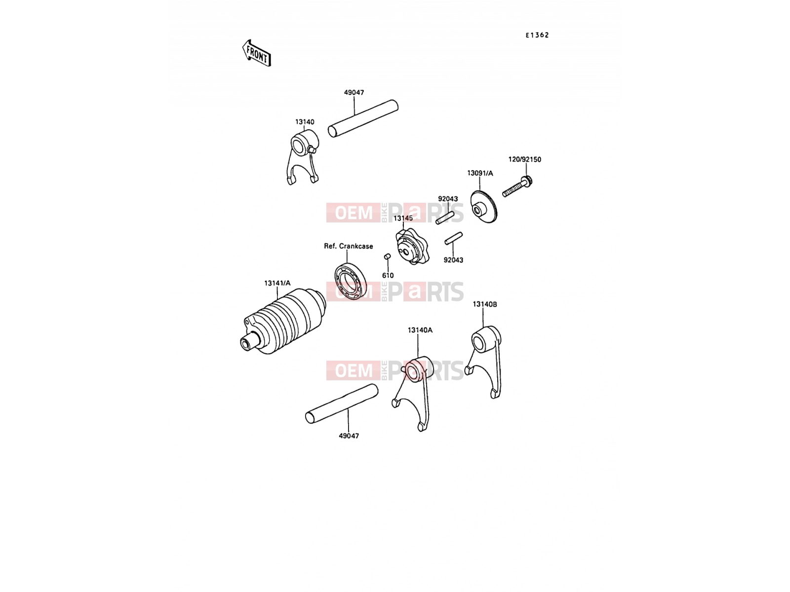 KAWASAKI 1989 Change Drum/Shift Fork