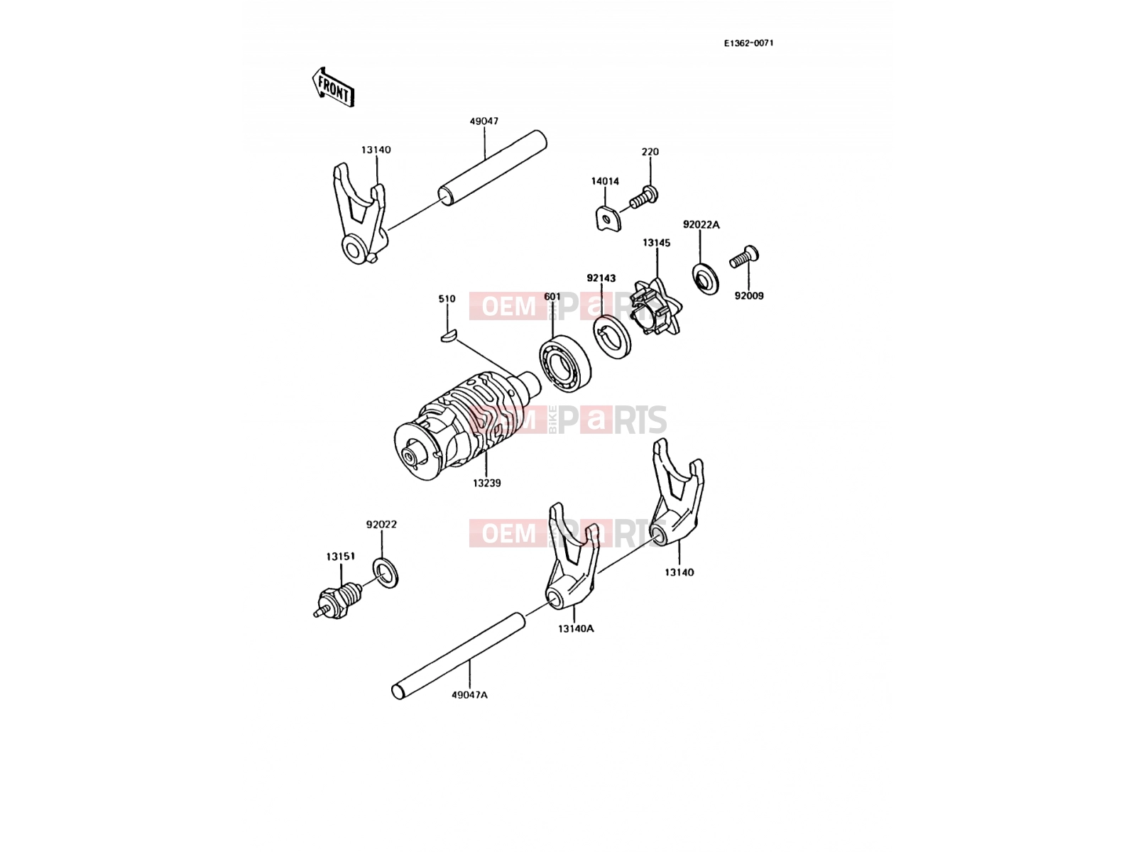 KAWASAKI 1990 Change Drum/Shift Fork