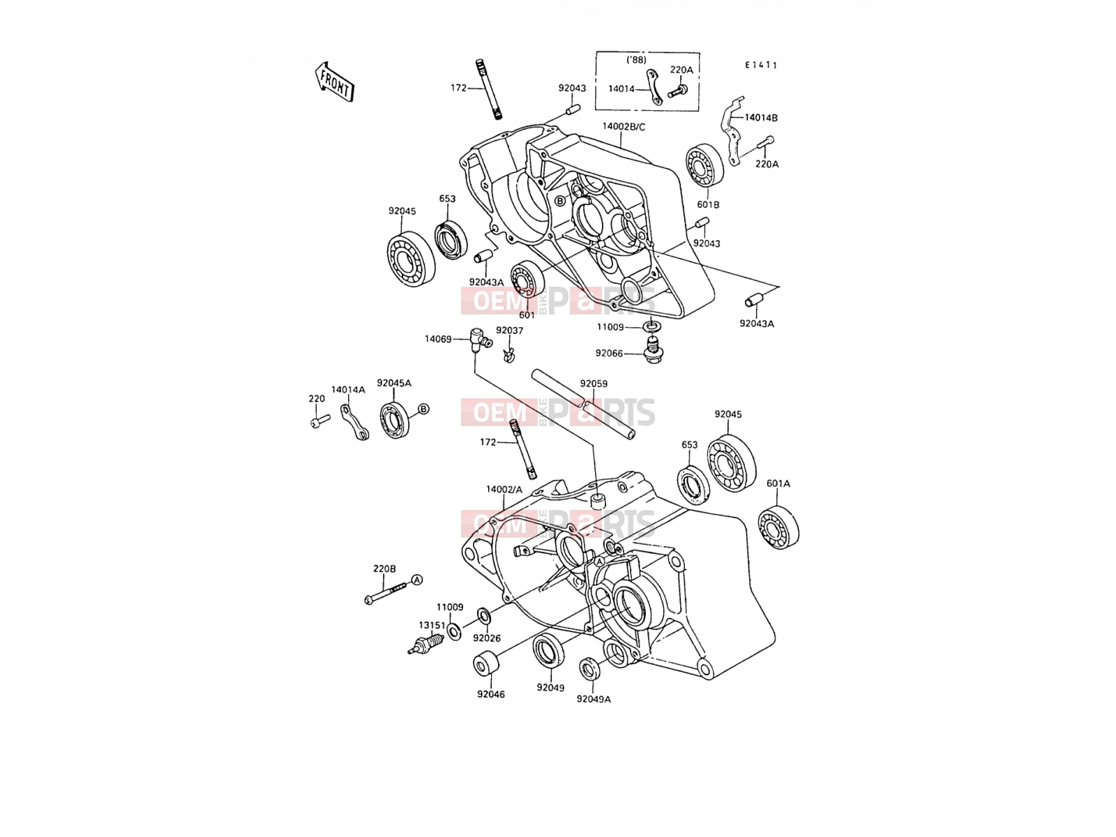 KAWASAKI 1990 Crankcase