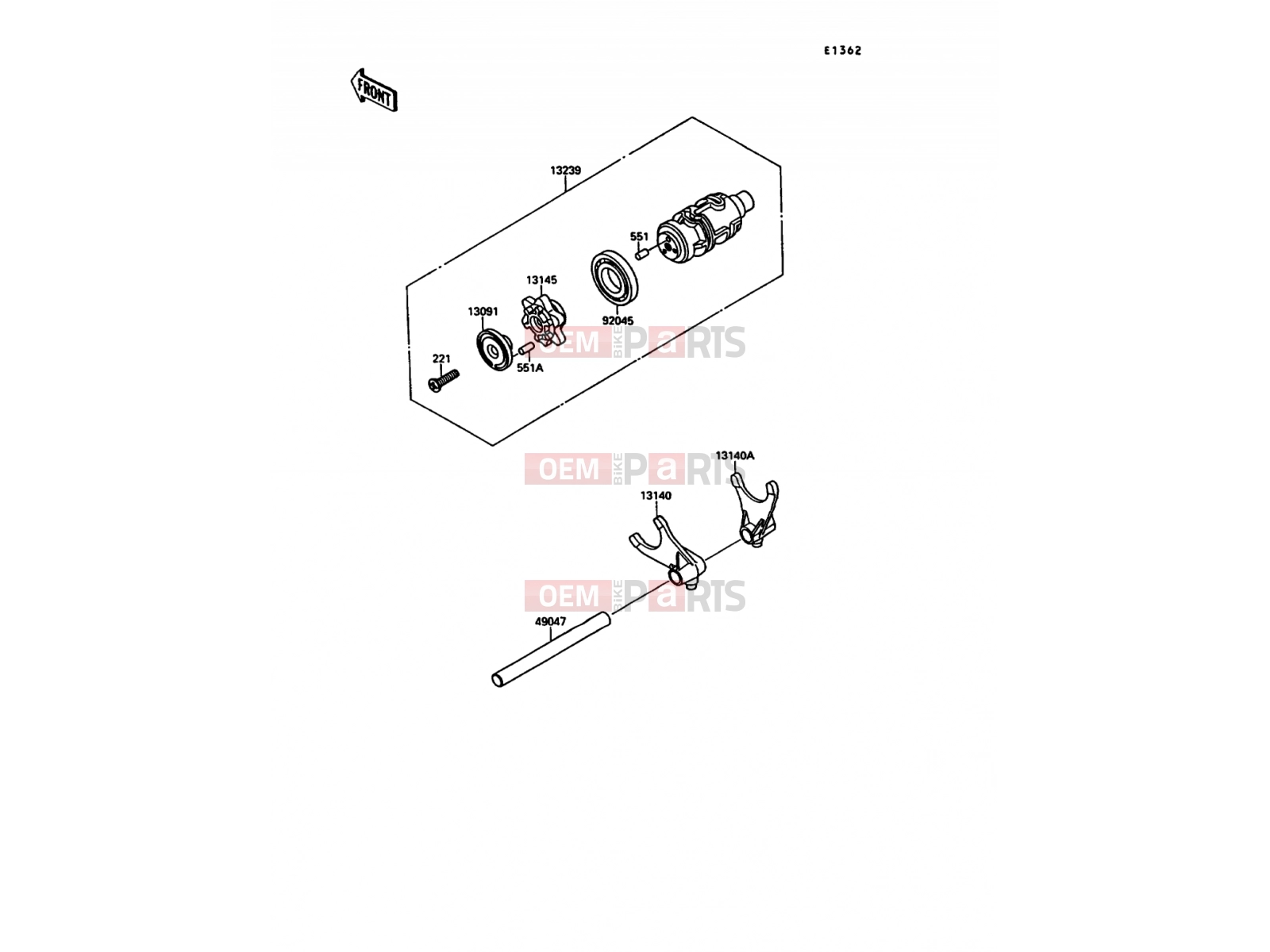 KAWASAKI 1990 Change Drum/Shift Fork
