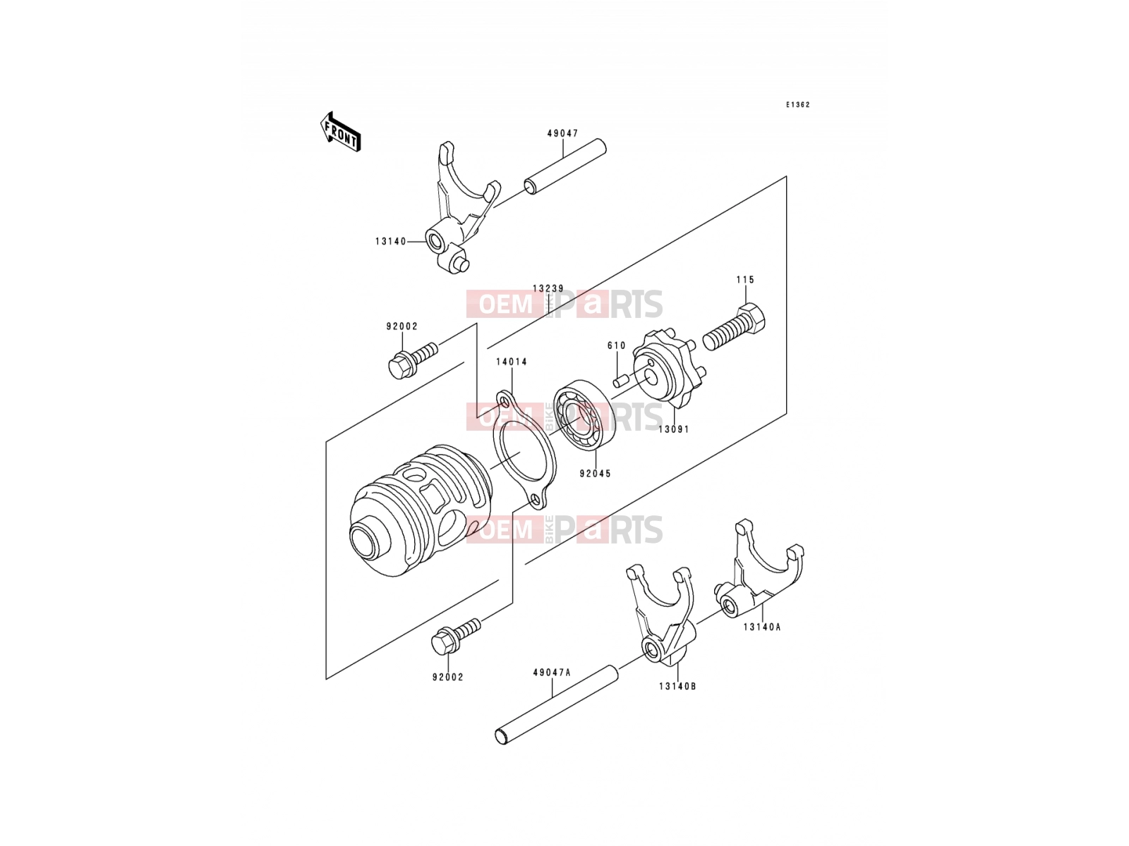 KAWASAKI 1992 Change Drum/Shift Fork