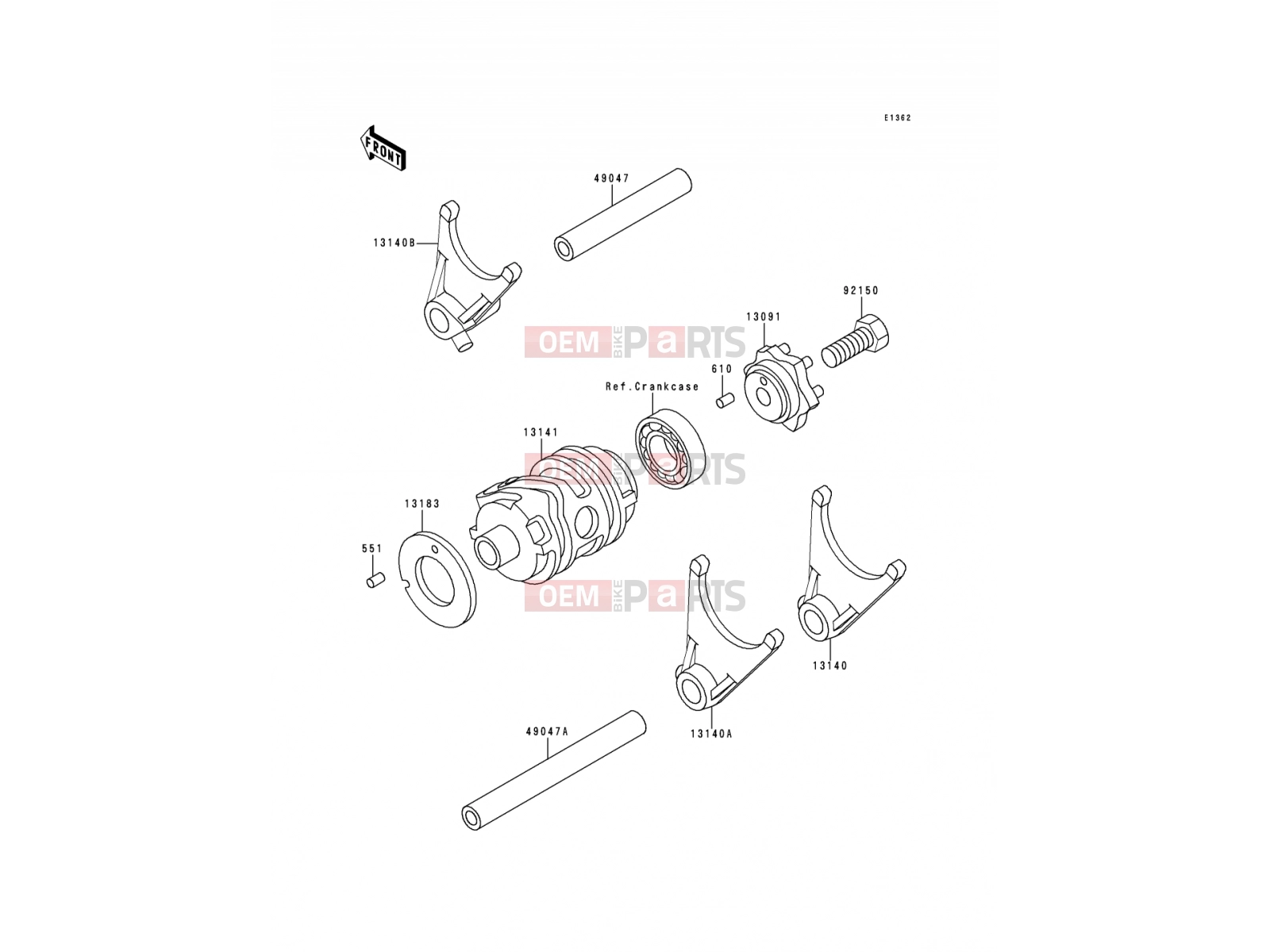 KAWASAKI 1992 Change Drum/Shift Fork