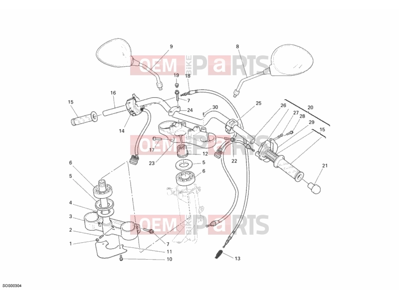 DUCATI 2007 Monster 695 HANDLEBAR » HANDLE BAR