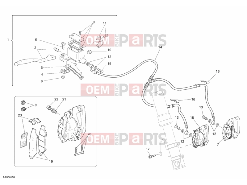DUCATI 2007 Monster 695 FRONT BRAKE SYSTEM » BRAKING SYSTEM