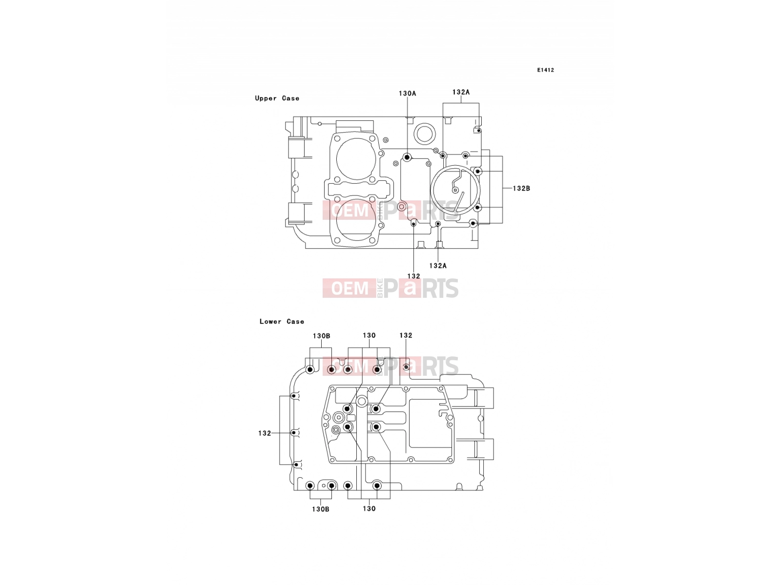 KAWASAKI 1999 Crankcase Bolt Pattern