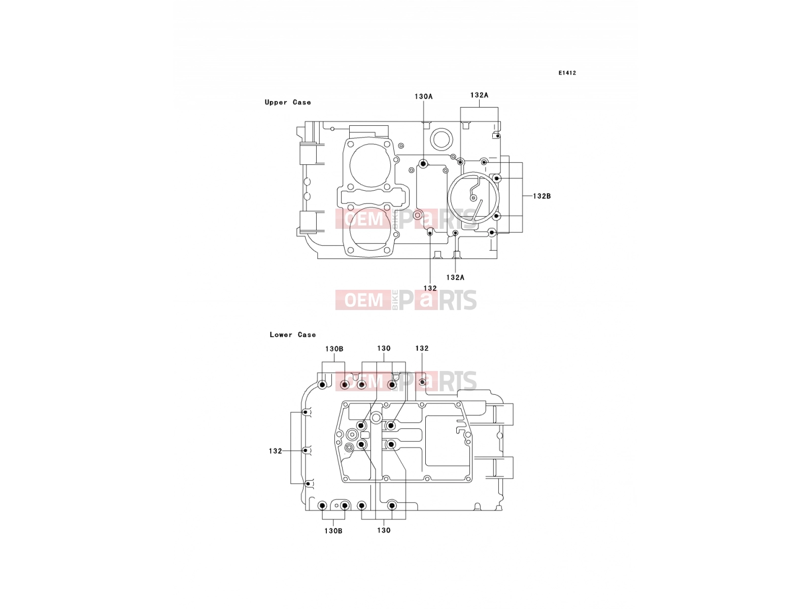 KAWASAKI 2003 Crankcase Bolt Pattern