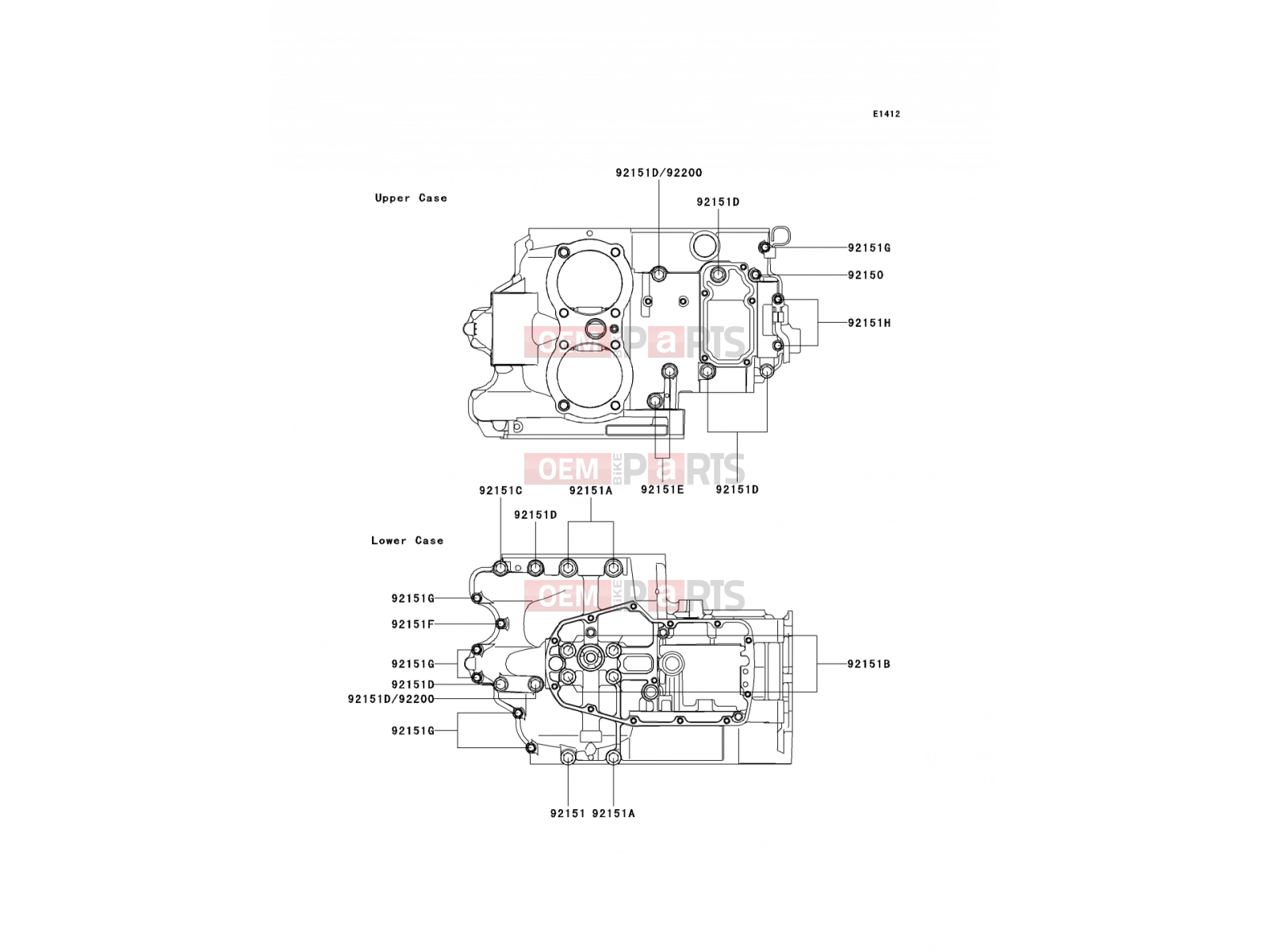 KAWASAKI 2003 Crankcase Bolt Pattern