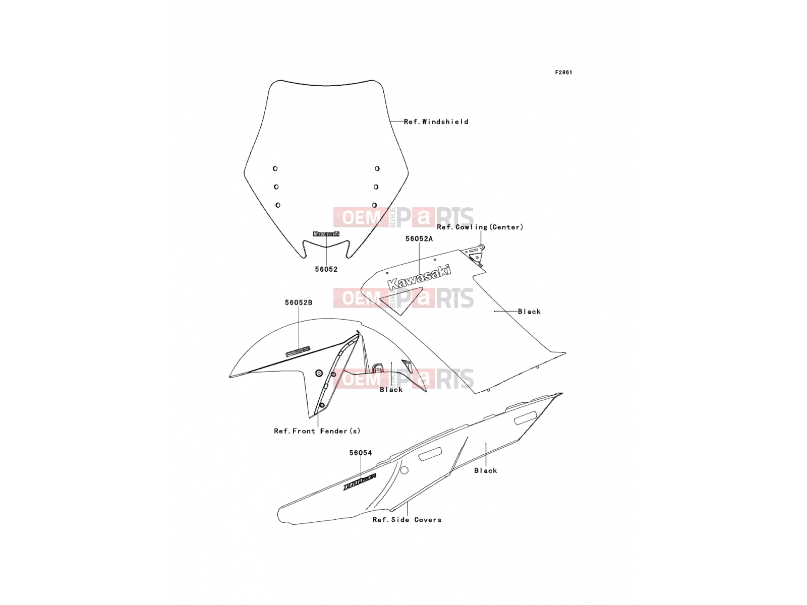 KAWASAKI 2009 Decals(Black)