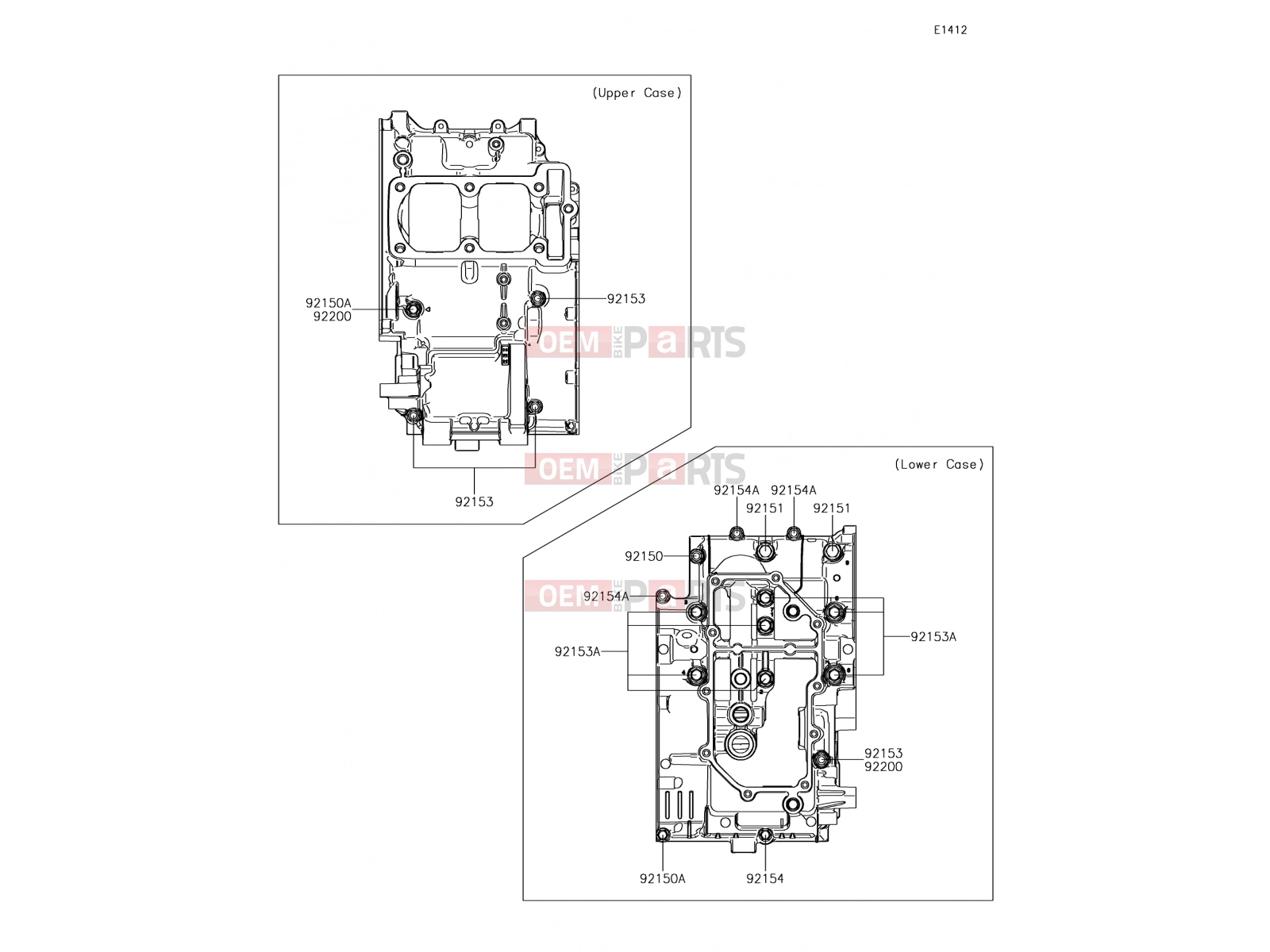 KAWASAKI 2017 Crankcase Bolt Pattern