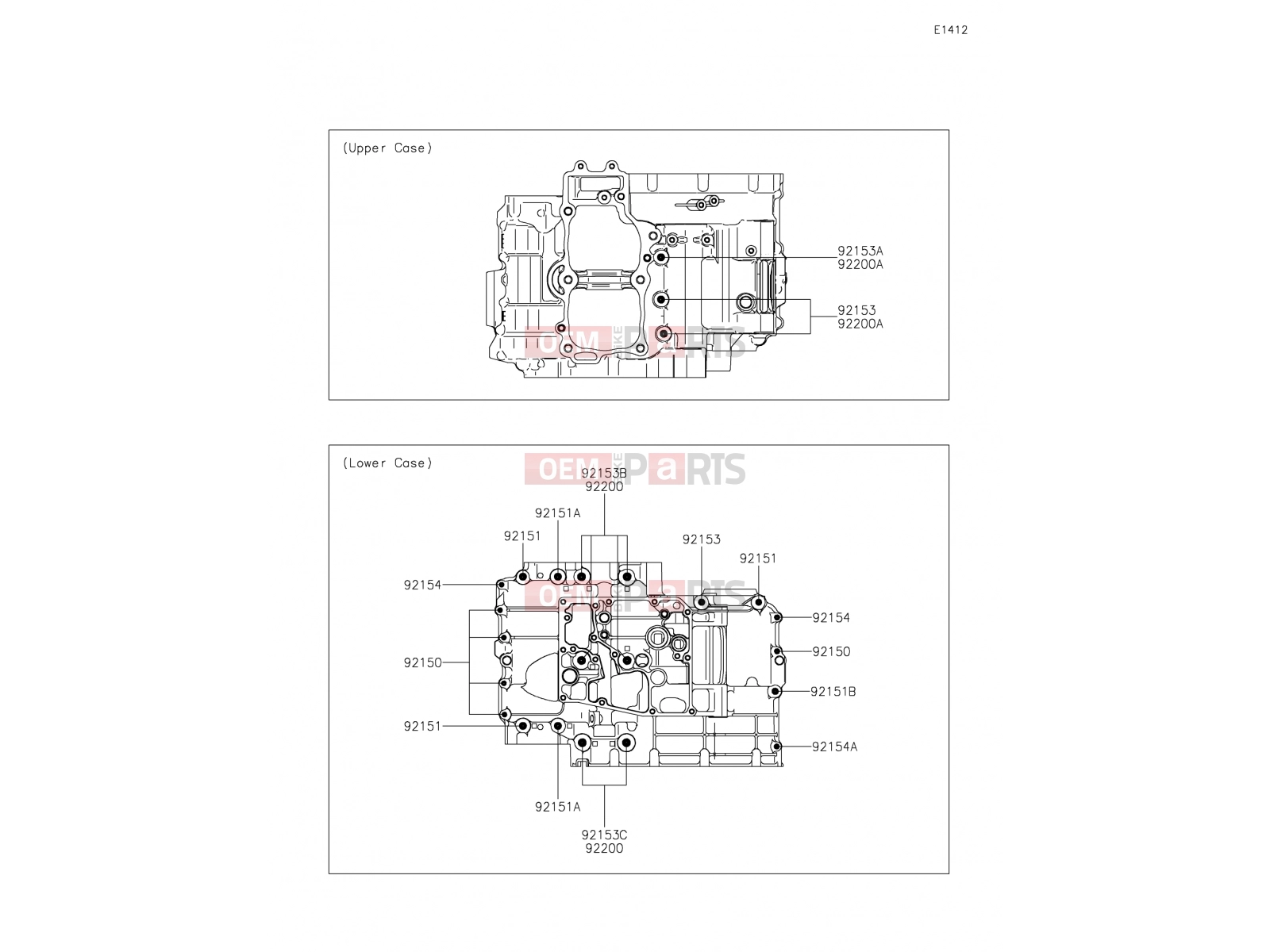 KAWASAKI 2017 Crankcase Bolt Pattern