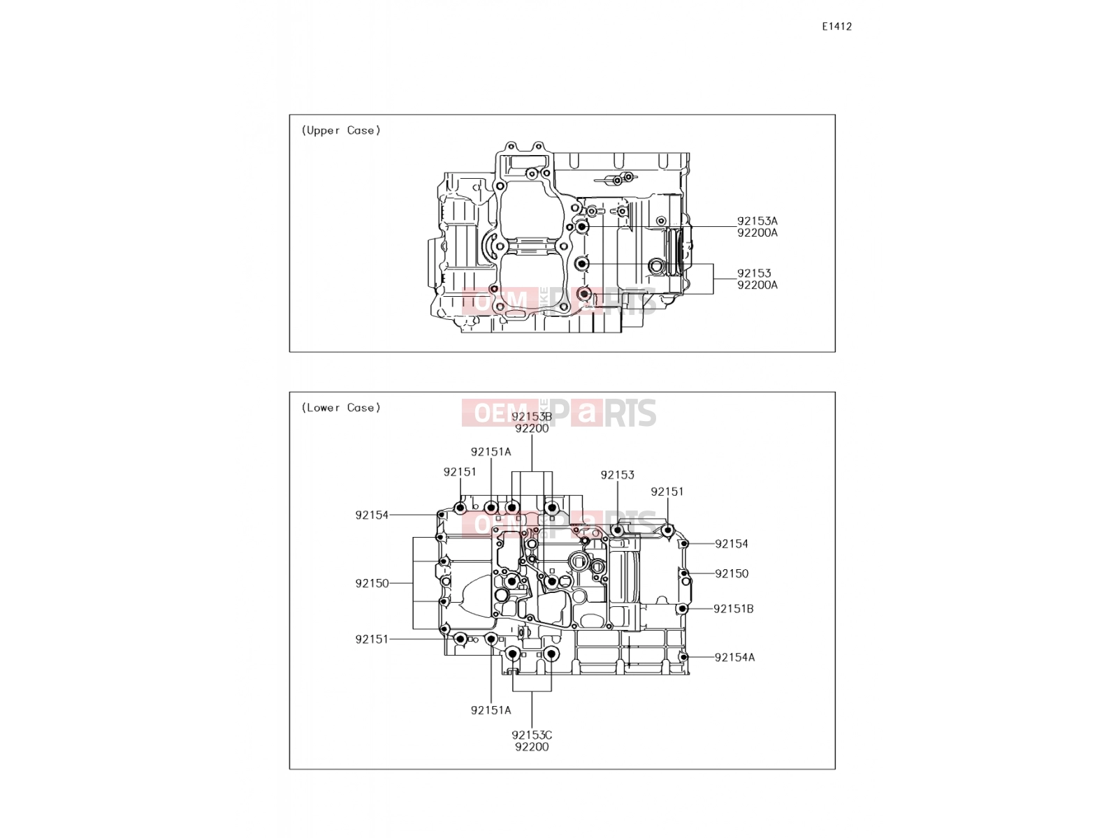 KAWASAKI 2017 Crankcase Bolt Pattern