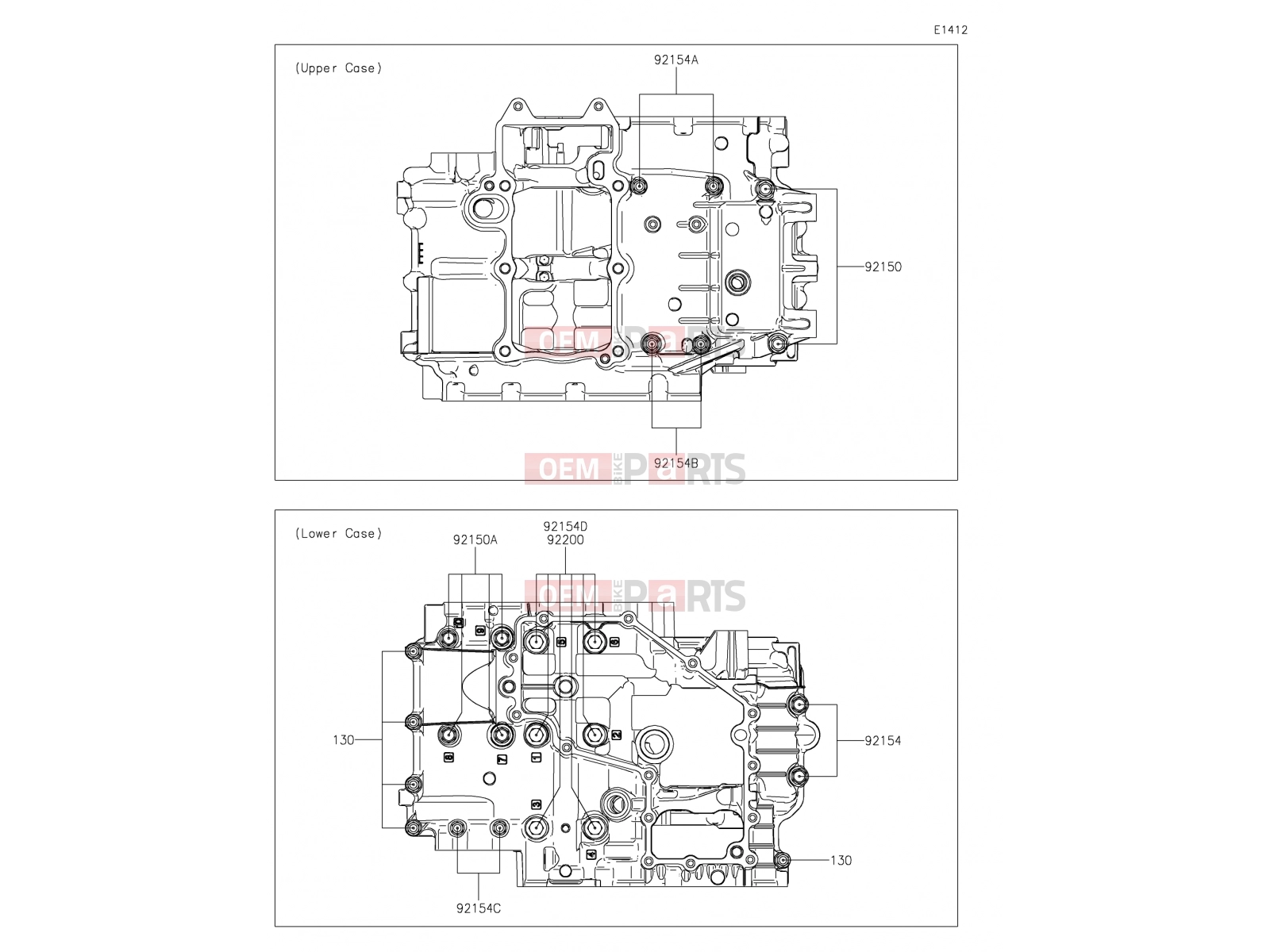 KAWASAKI 2018 Crankcase Bolt Pattern
