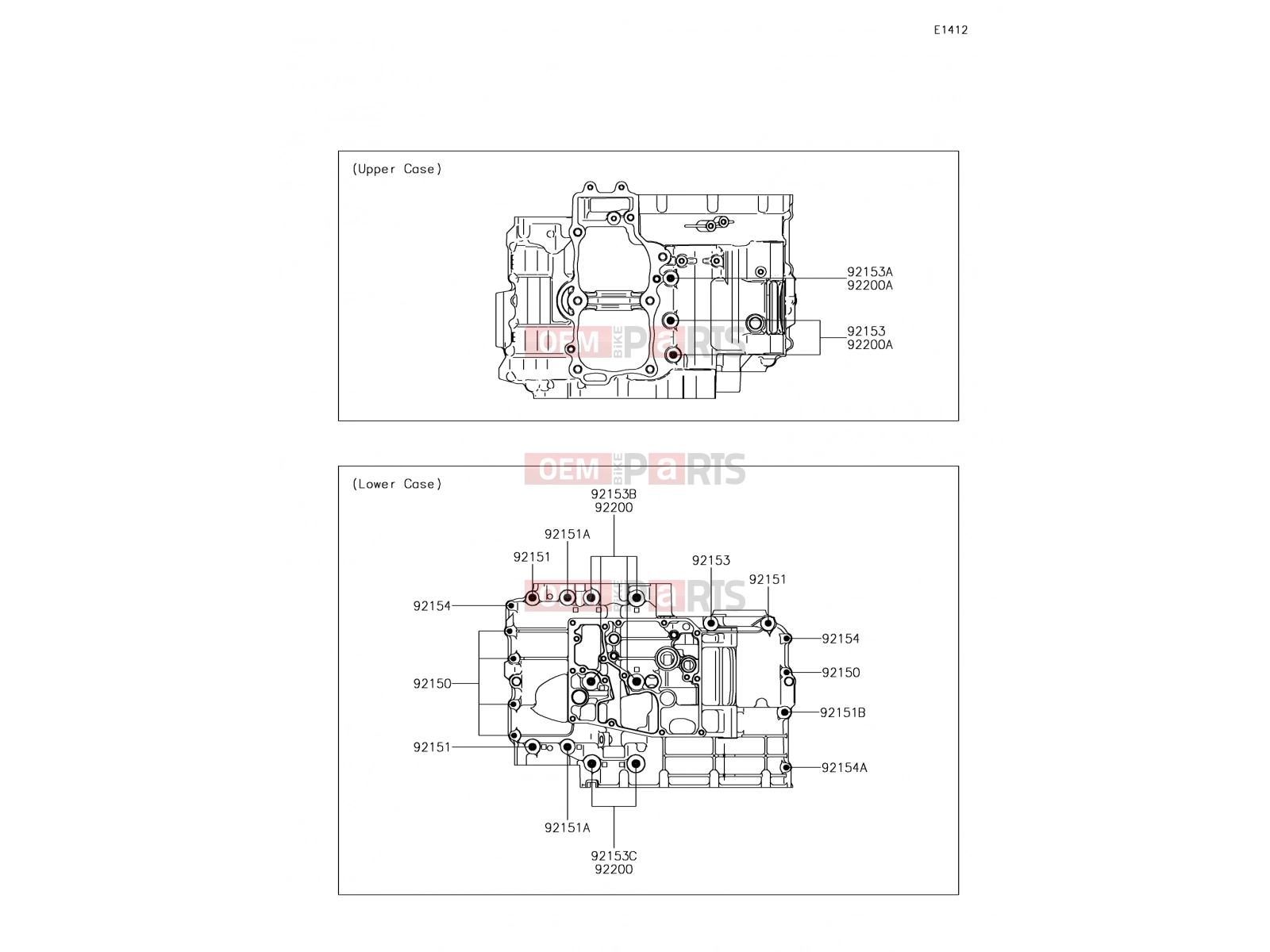 KAWASAKI 2018 Crankcase Bolt Pattern