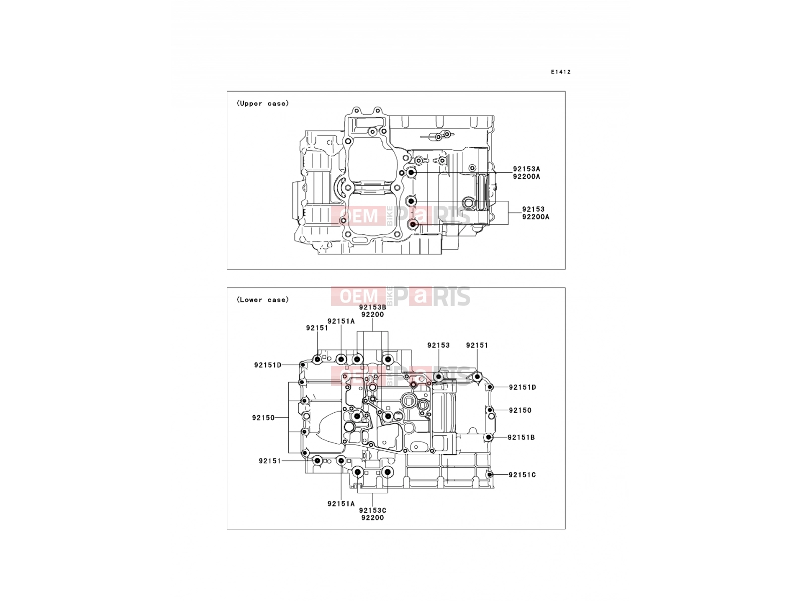 KAWASAKI 2010 Crankcase Bolt Pattern