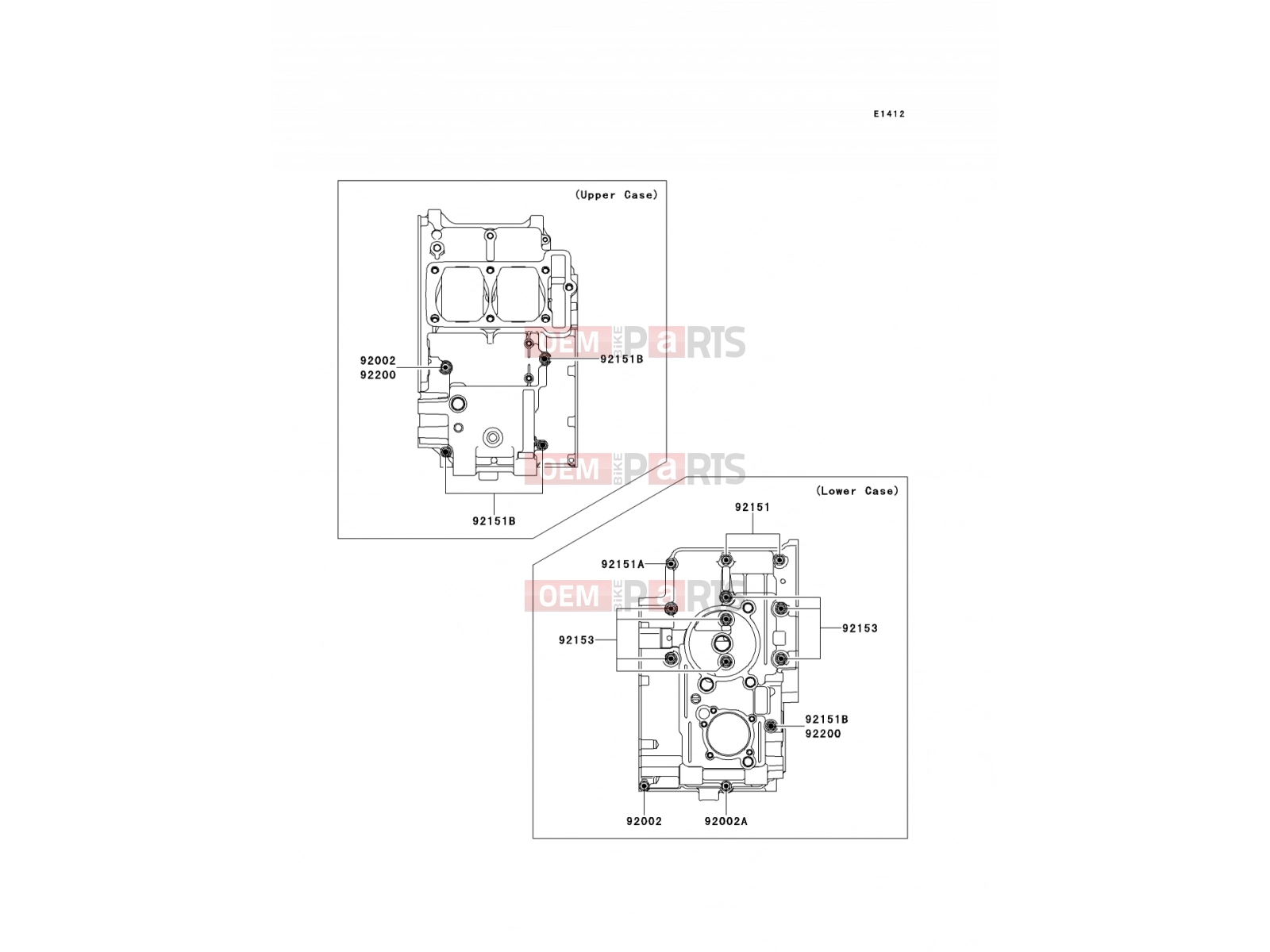 KAWASAKI 2011 Crankcase Bolt Pattern