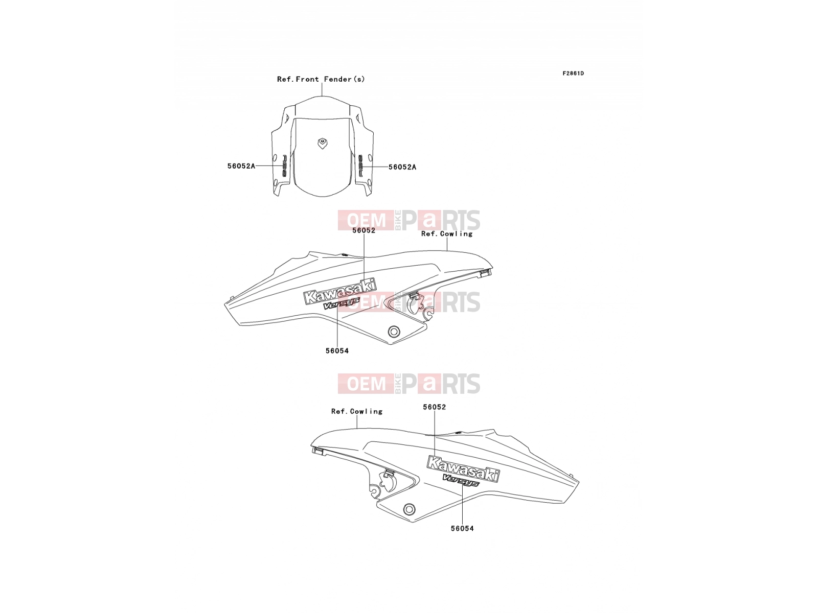 KAWASAKI 2011 Decals(White)