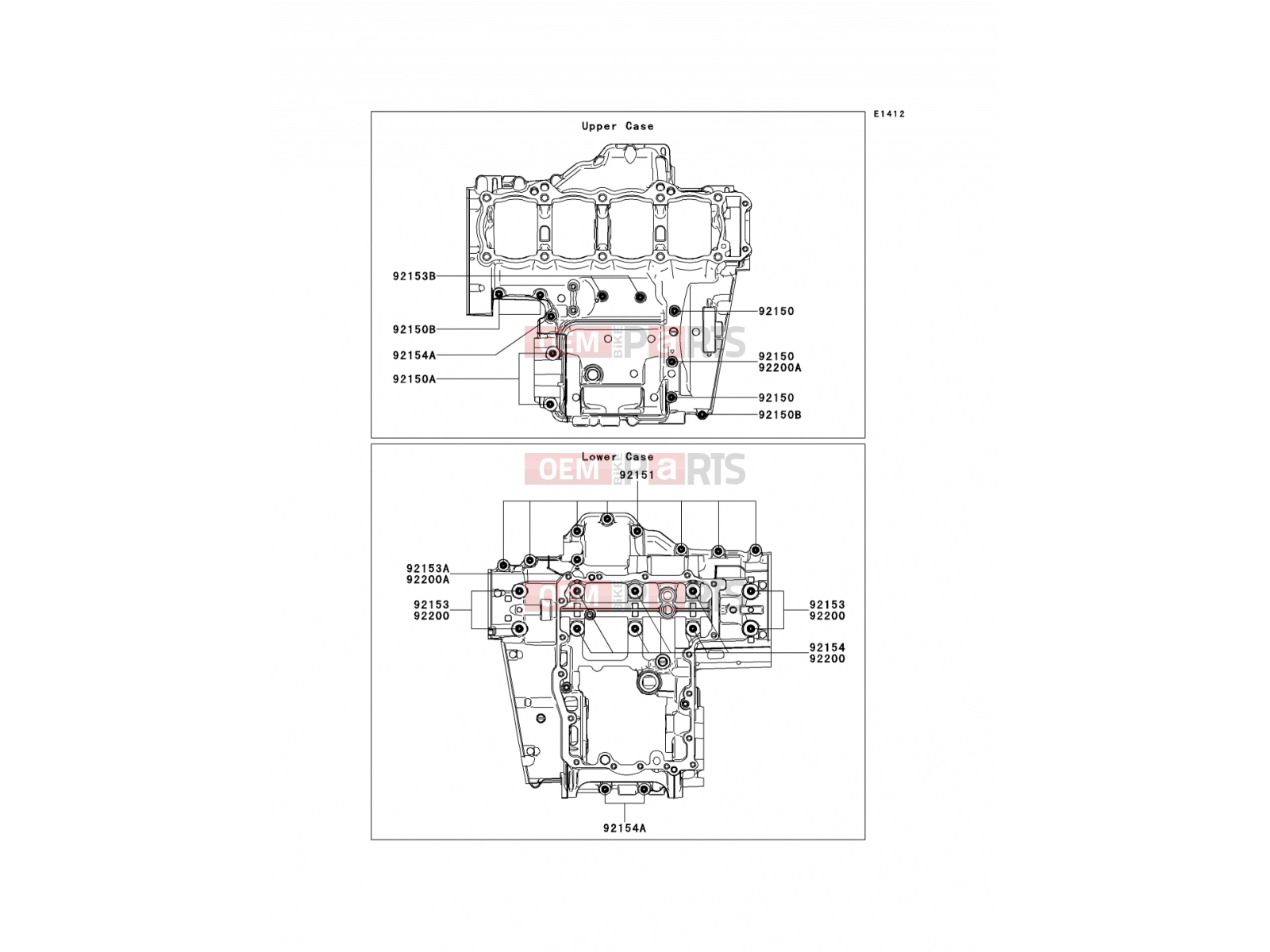 KAWASAKI 2012 Crankcase Bolt Pattern