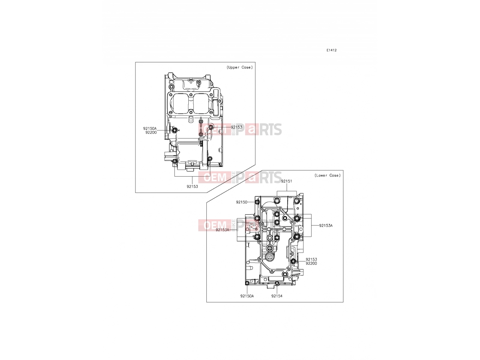 KAWASAKI 2014 Crankcase Bolt Pattern