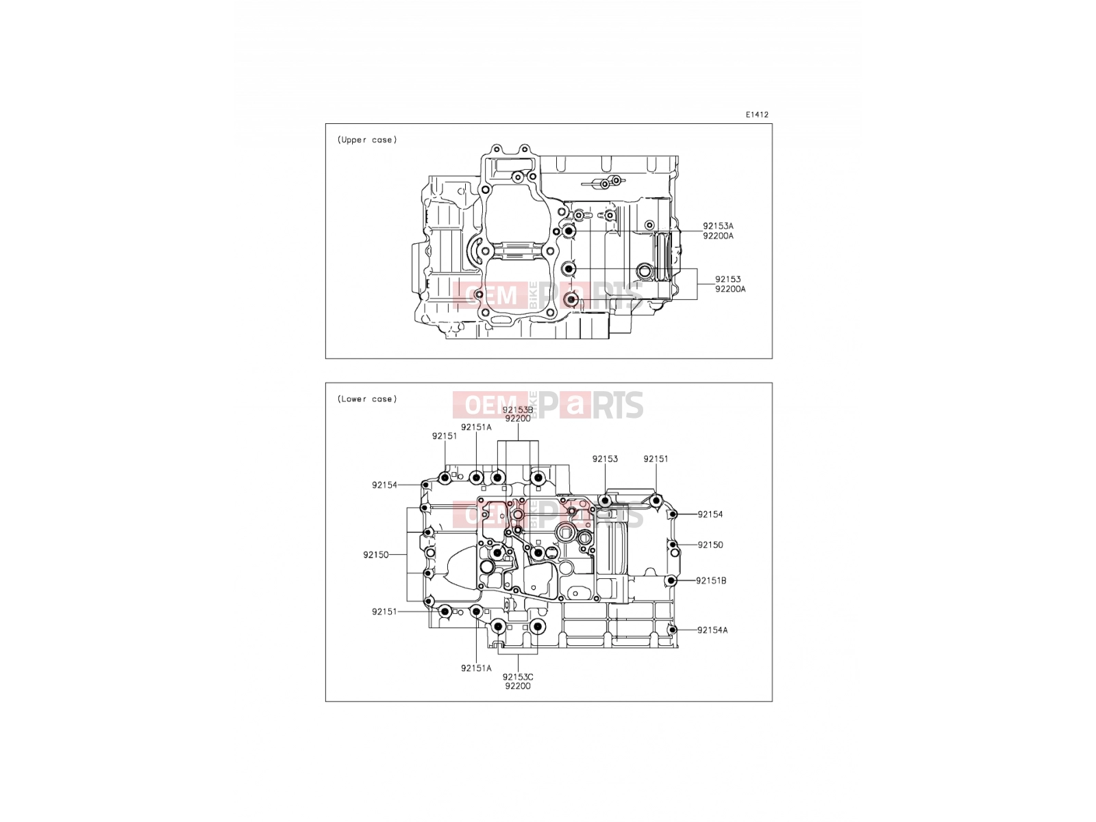 KAWASAKI 2015 Crankcase Bolt Pattern