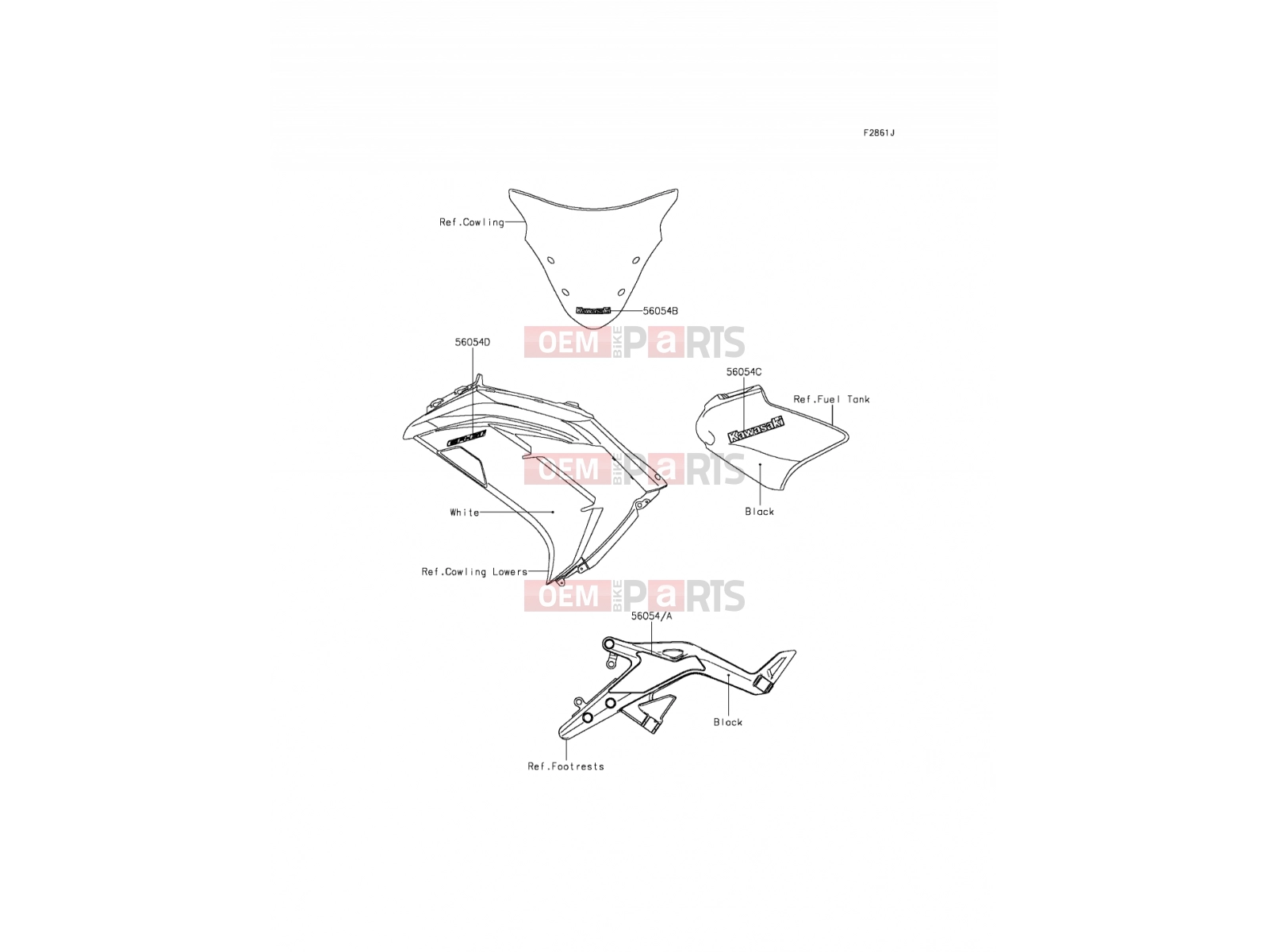KAWASAKI 2015 Decals(White)