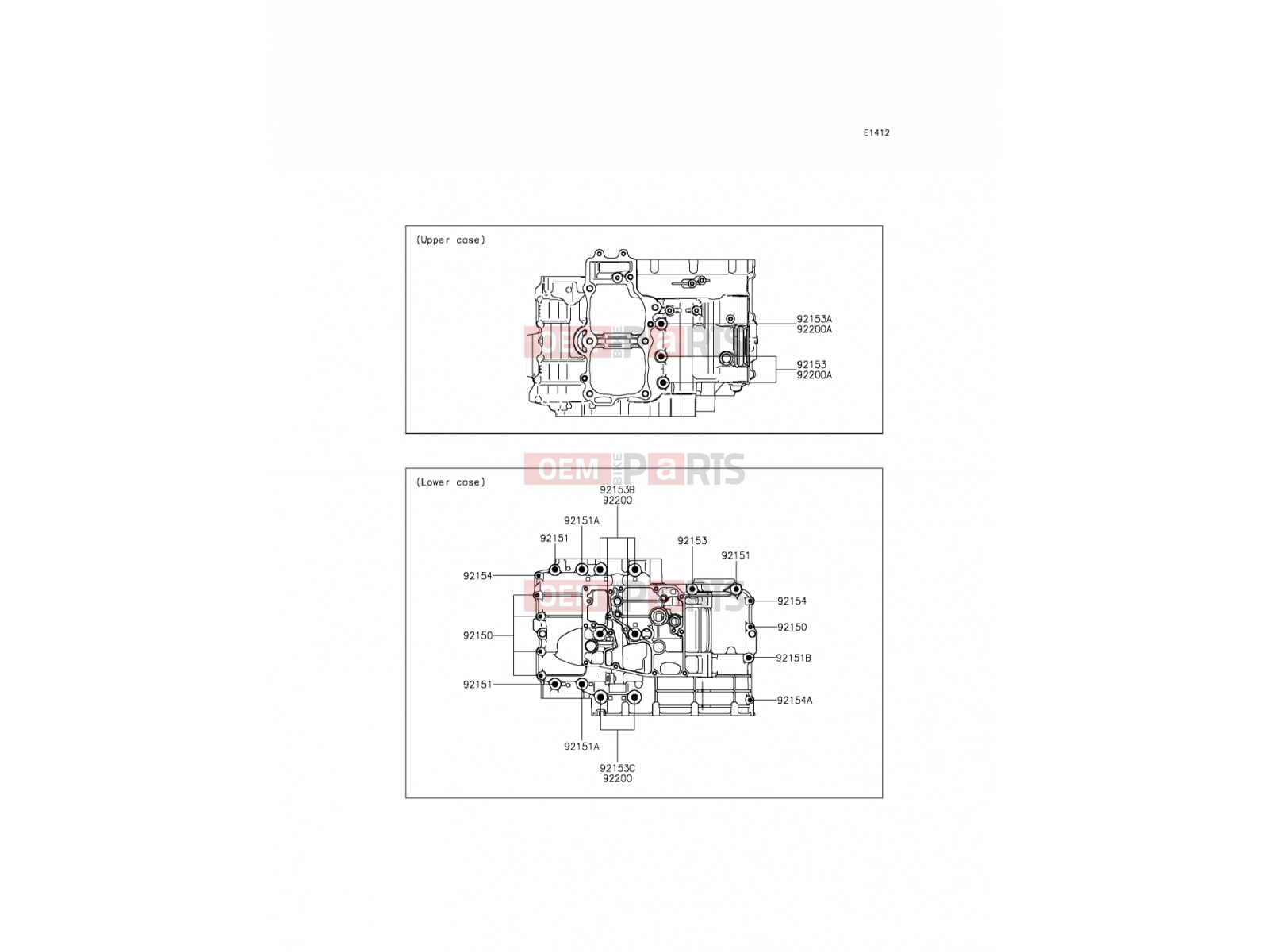 KAWASAKI 2015 Crankcase Bolt Pattern