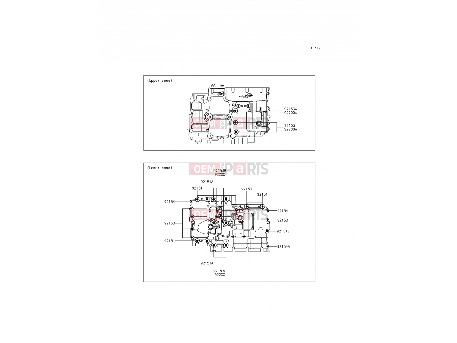 KAWASAKI 2015 Crankcase Bolt Pattern
