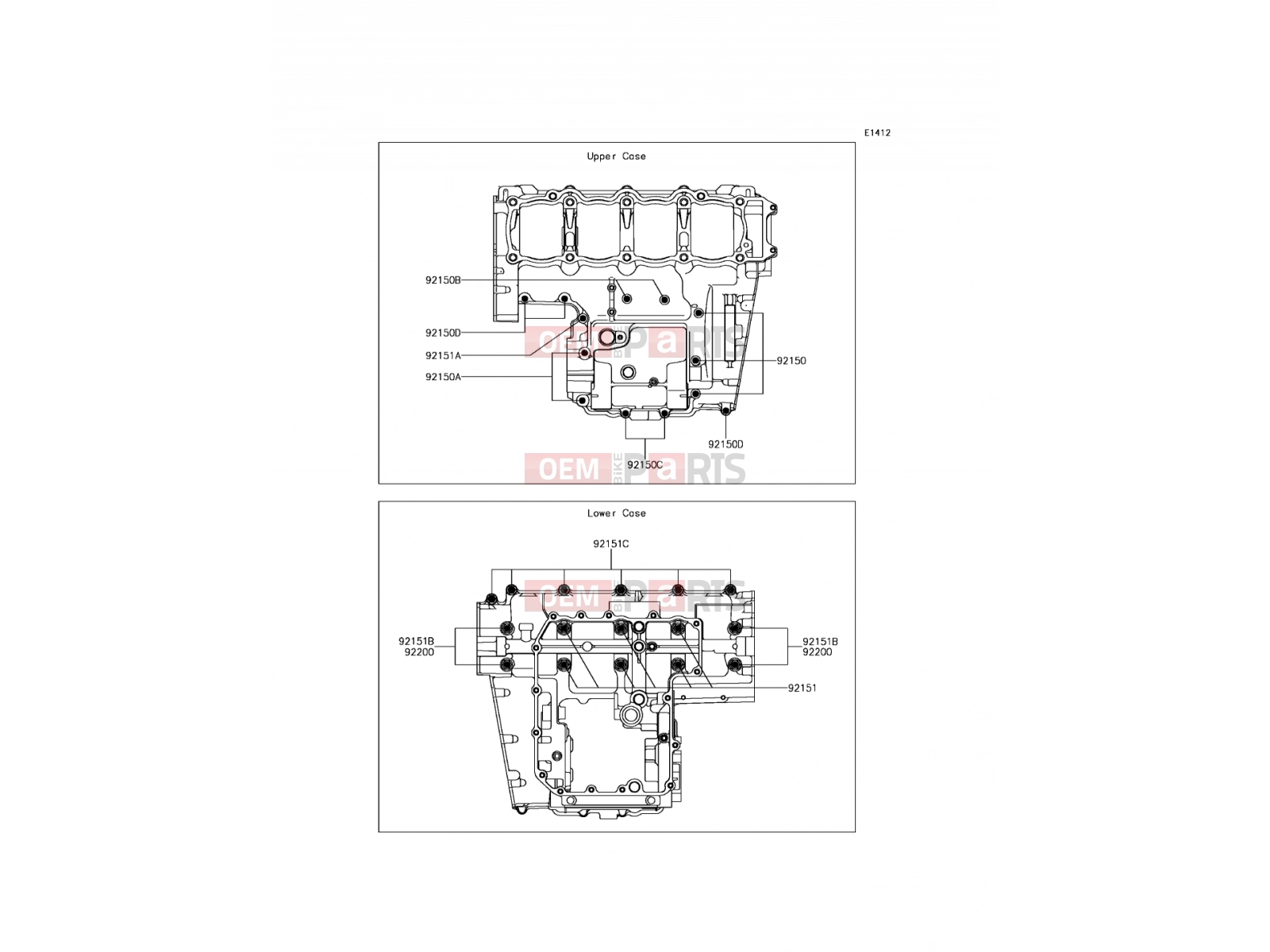 KAWASAKI 2015 Crankcase Bolt Pattern