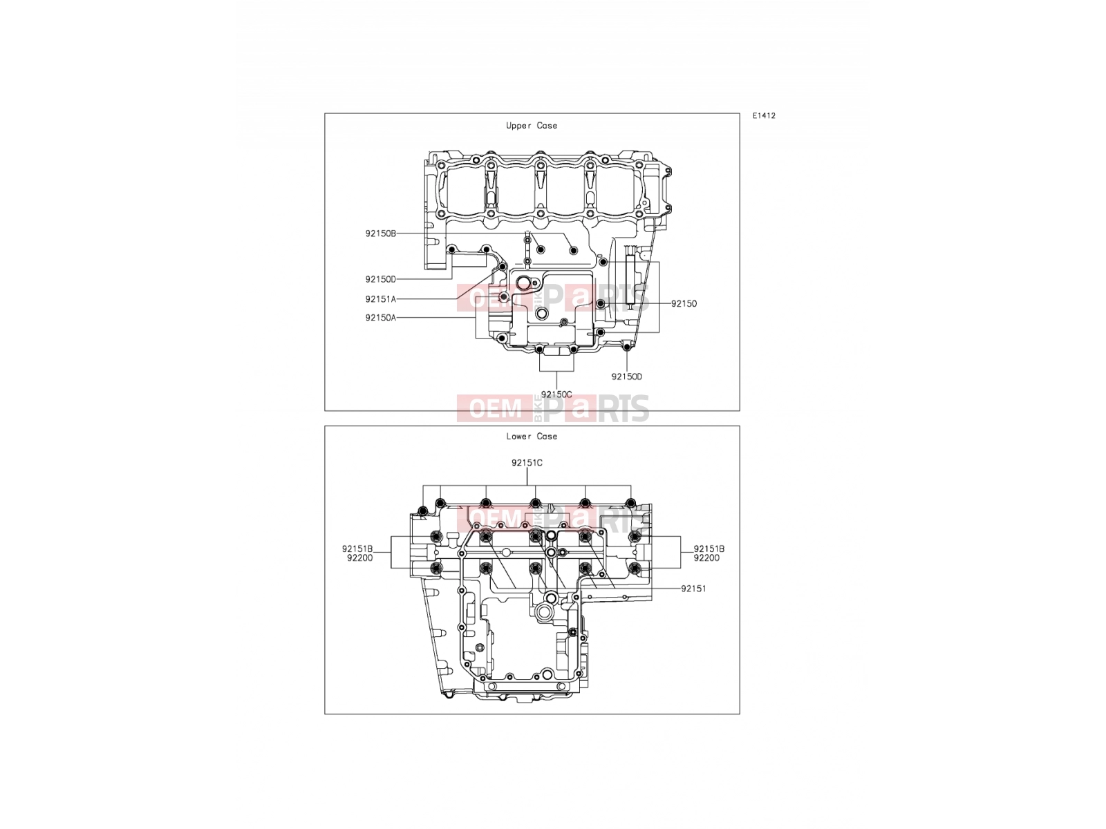 KAWASAKI 2015 Crankcase Bolt Pattern