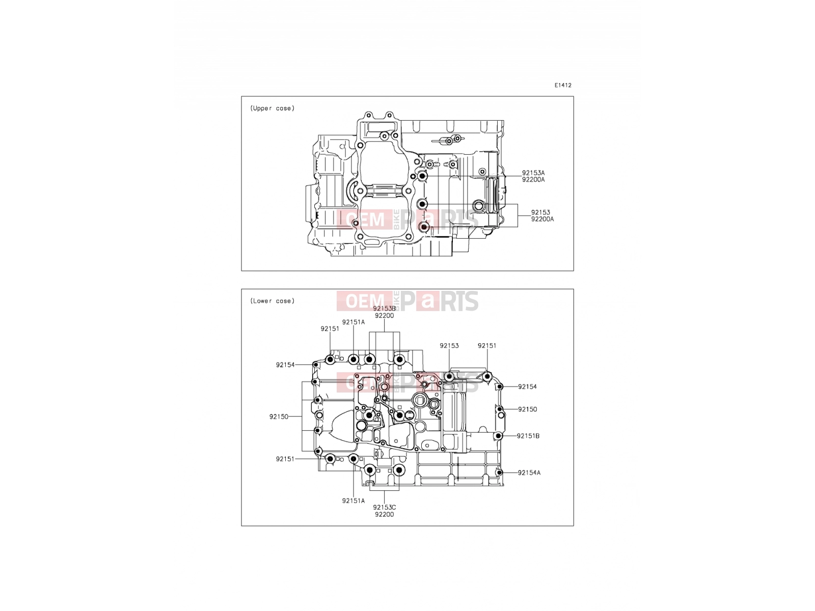 KAWASAKI 2016 Crankcase Bolt Pattern