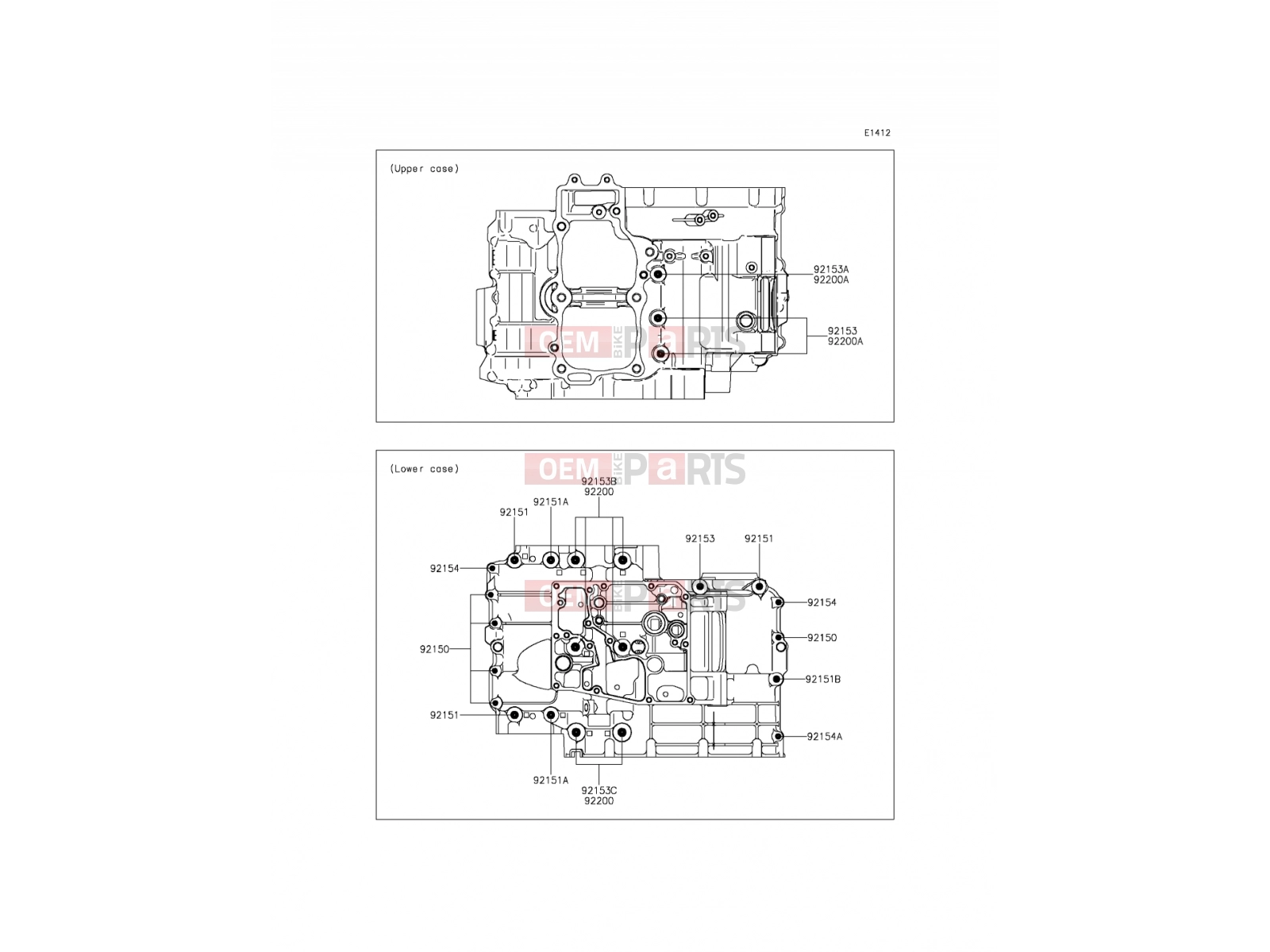 KAWASAKI 2016 Crankcase Bolt Pattern