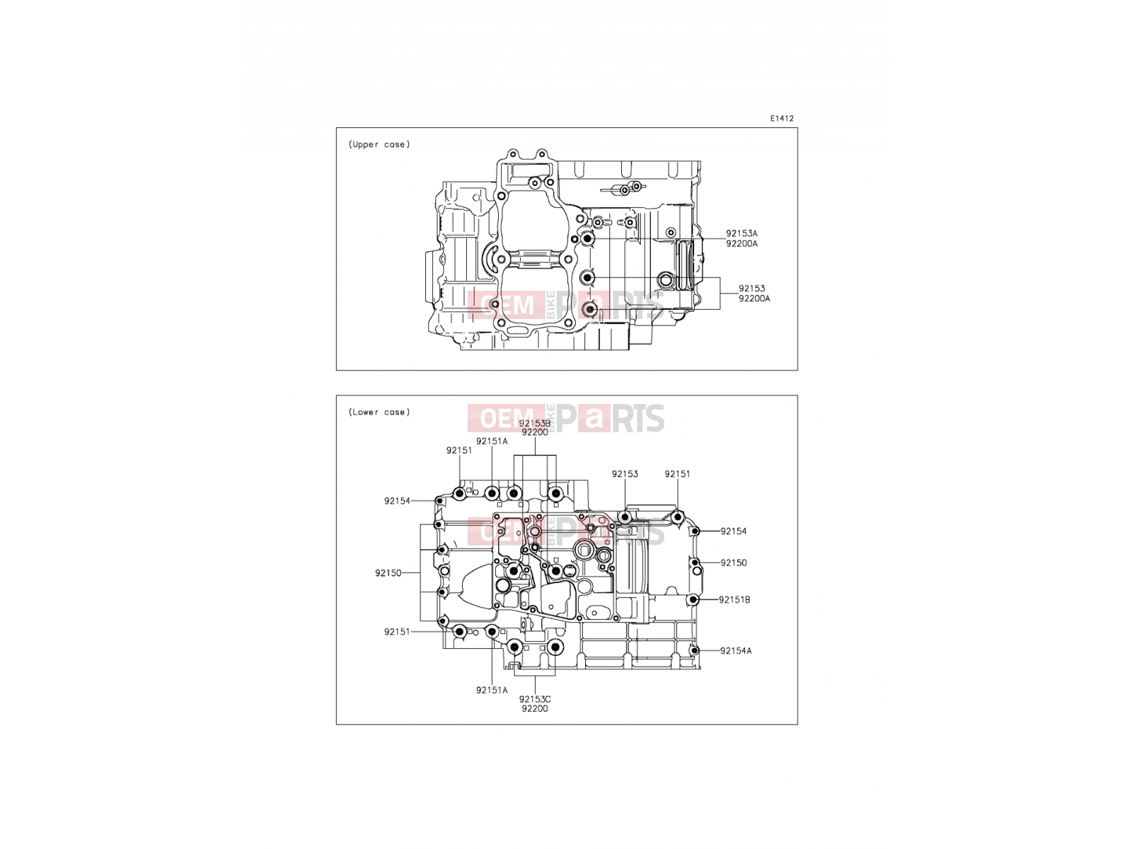 KAWASAKI 2016 Crankcase Bolt Pattern