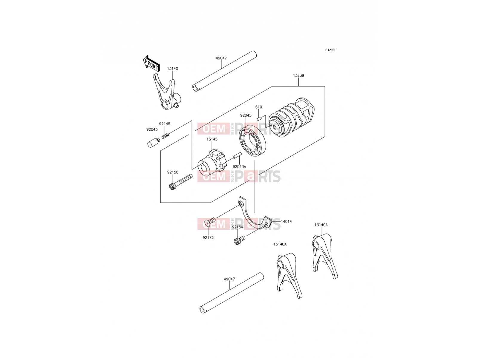 KAWASAKI 2016 Gear Change Drum/Shift Fork(s)
