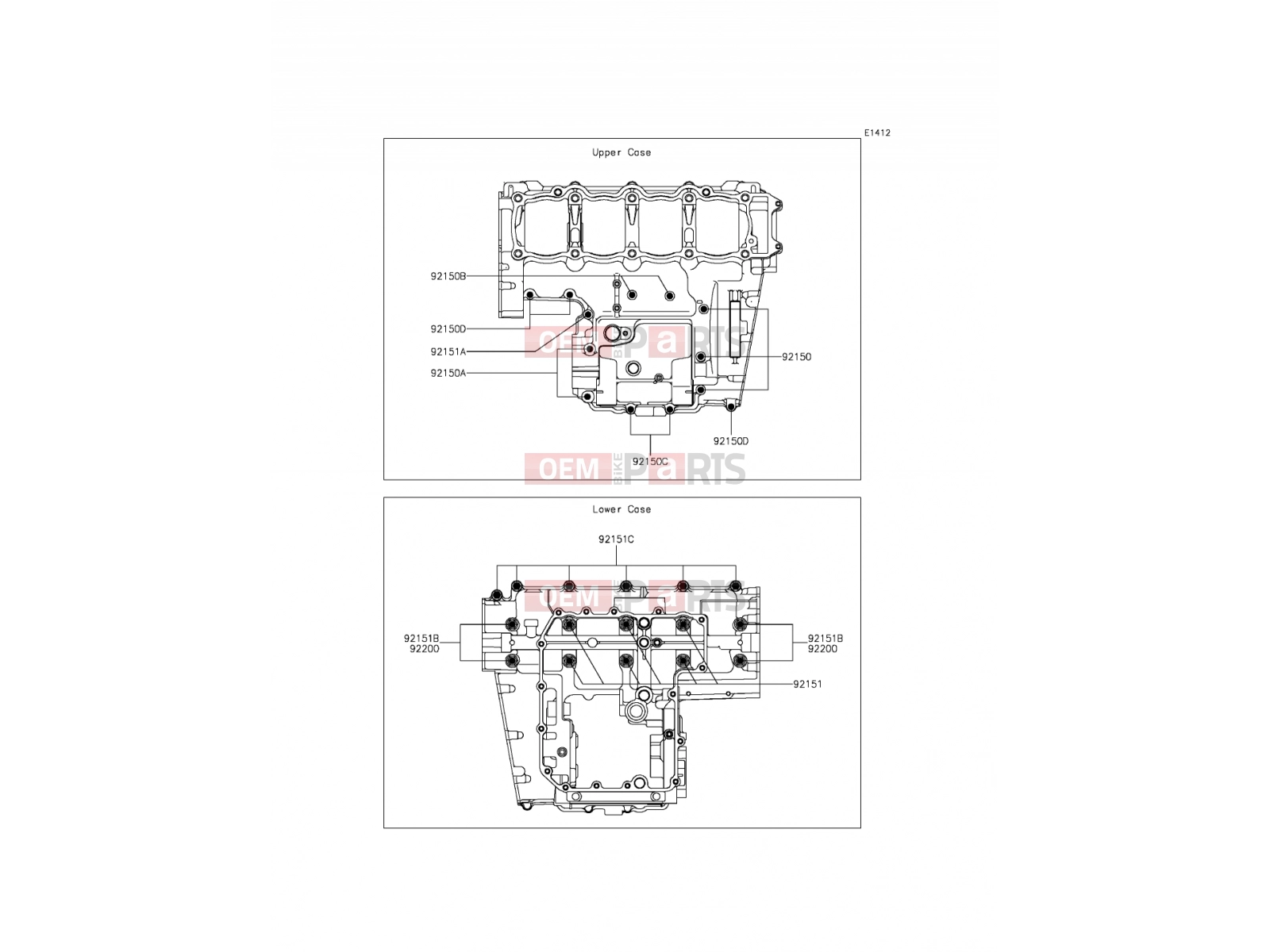 KAWASAKI 2016 Crankcase Bolt Pattern