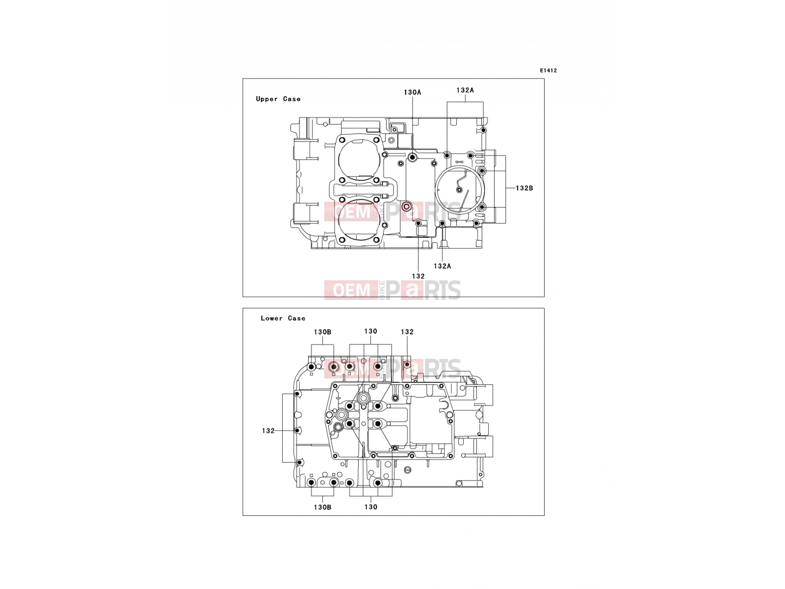 KAWASAKI 2005 Crankcase Bolt Pattern