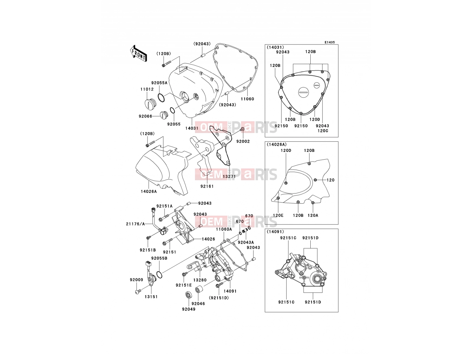 KAWASAKI 2005 Left Engine Cover(s)