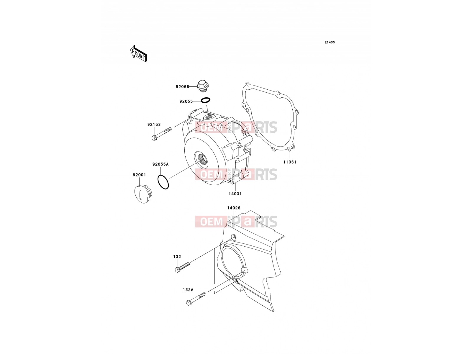 KAWASAKI 2005 Left Engine Cover(s)