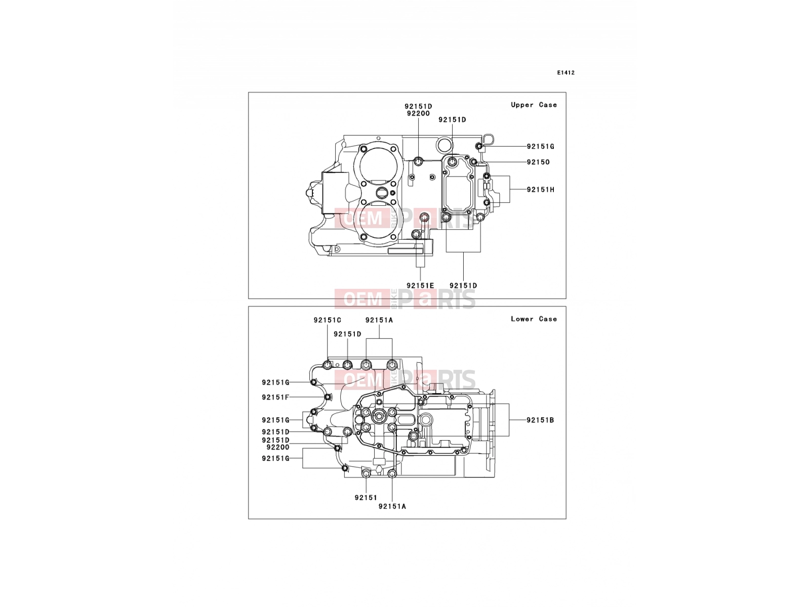 KAWASAKI 2006 Crankcase Bolt Pattern