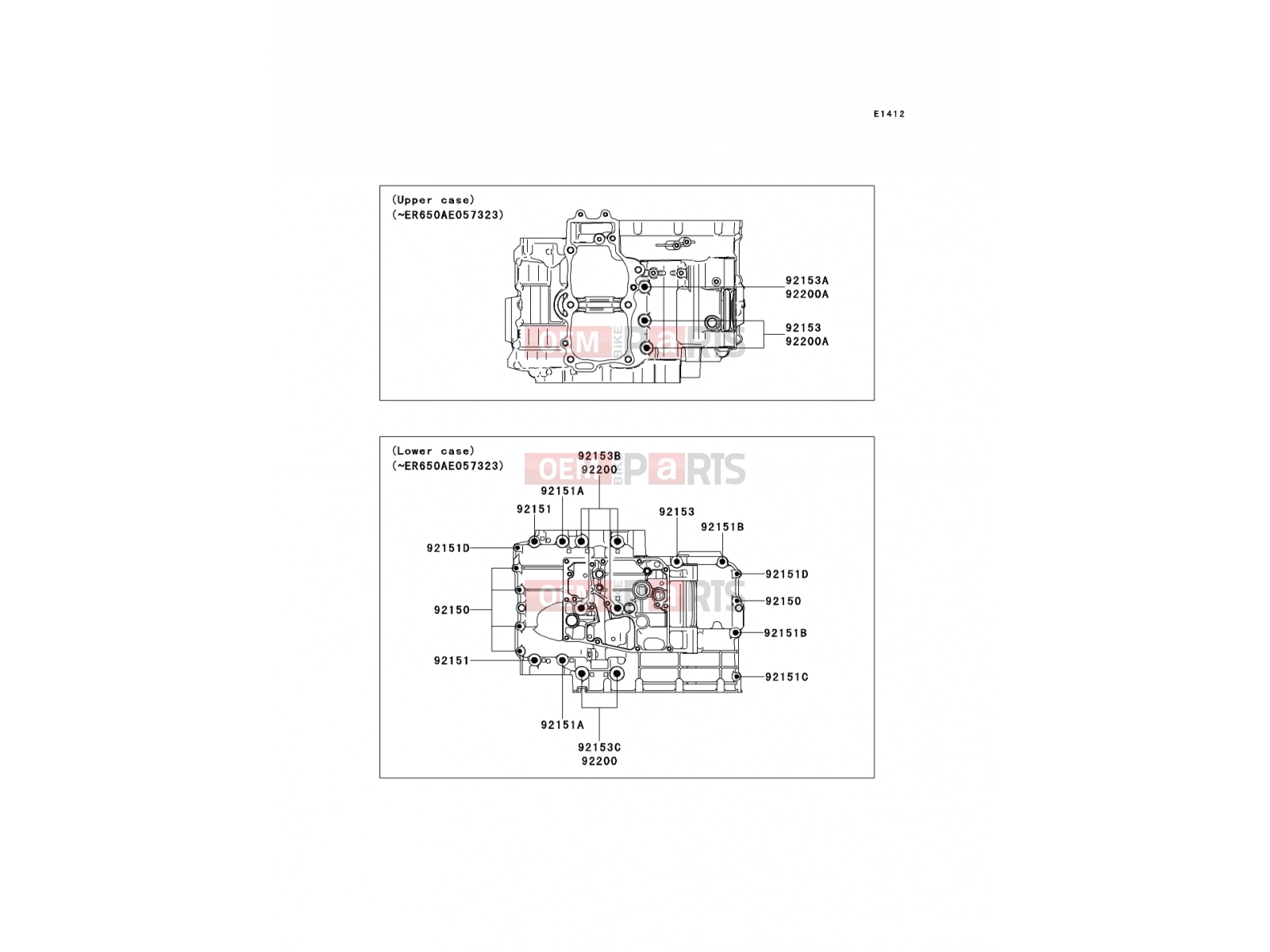 KAWASAKI 2007 Crankcase Bolt Pattern