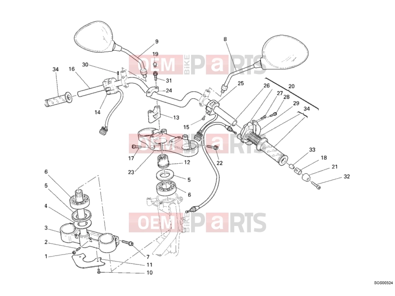 DUCATI 2007 Monster S4RS HANDLEBAR » HANDLE BAR