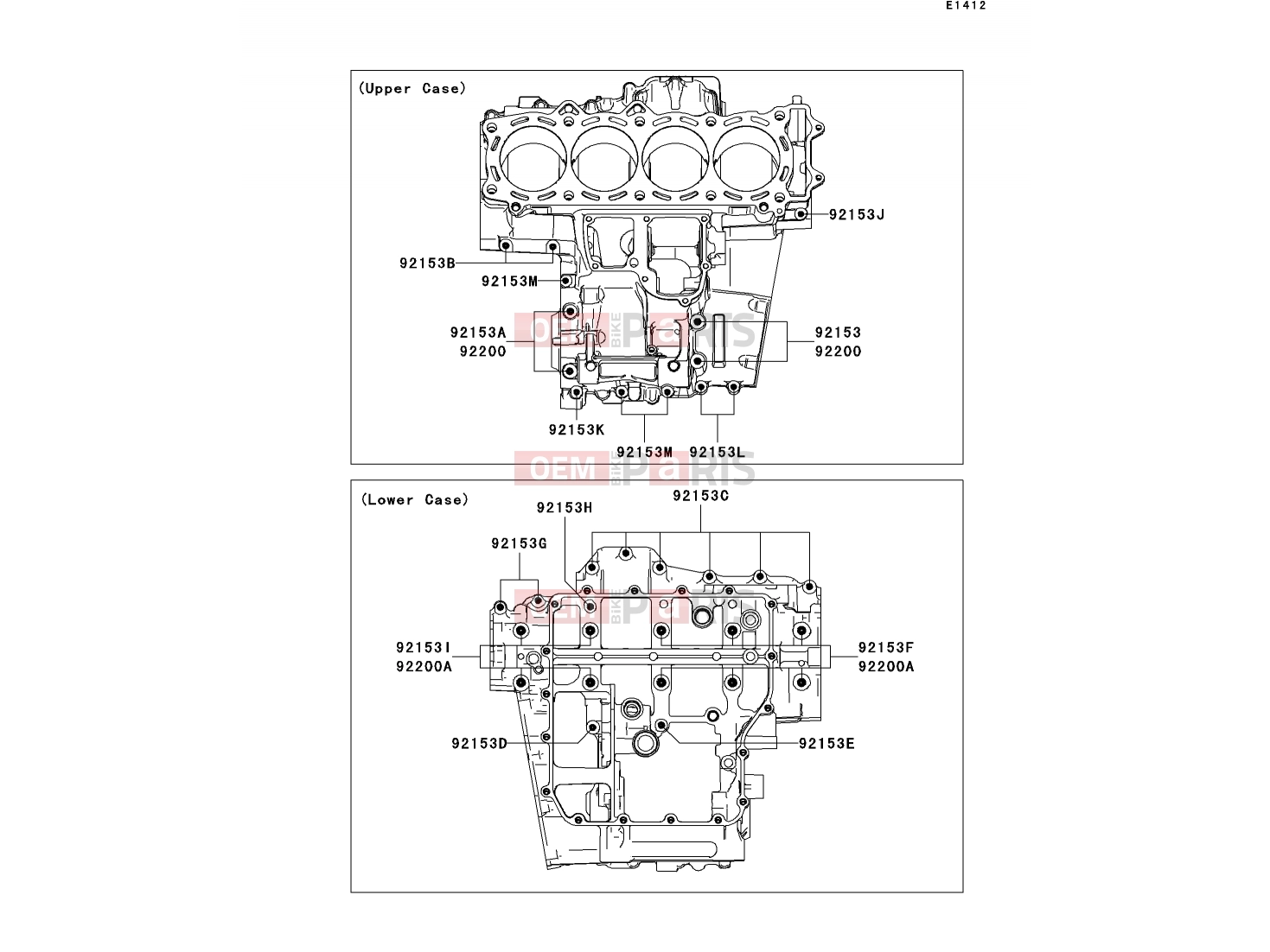 KAWASAKI 2007 Crankcase Bolt Pattern